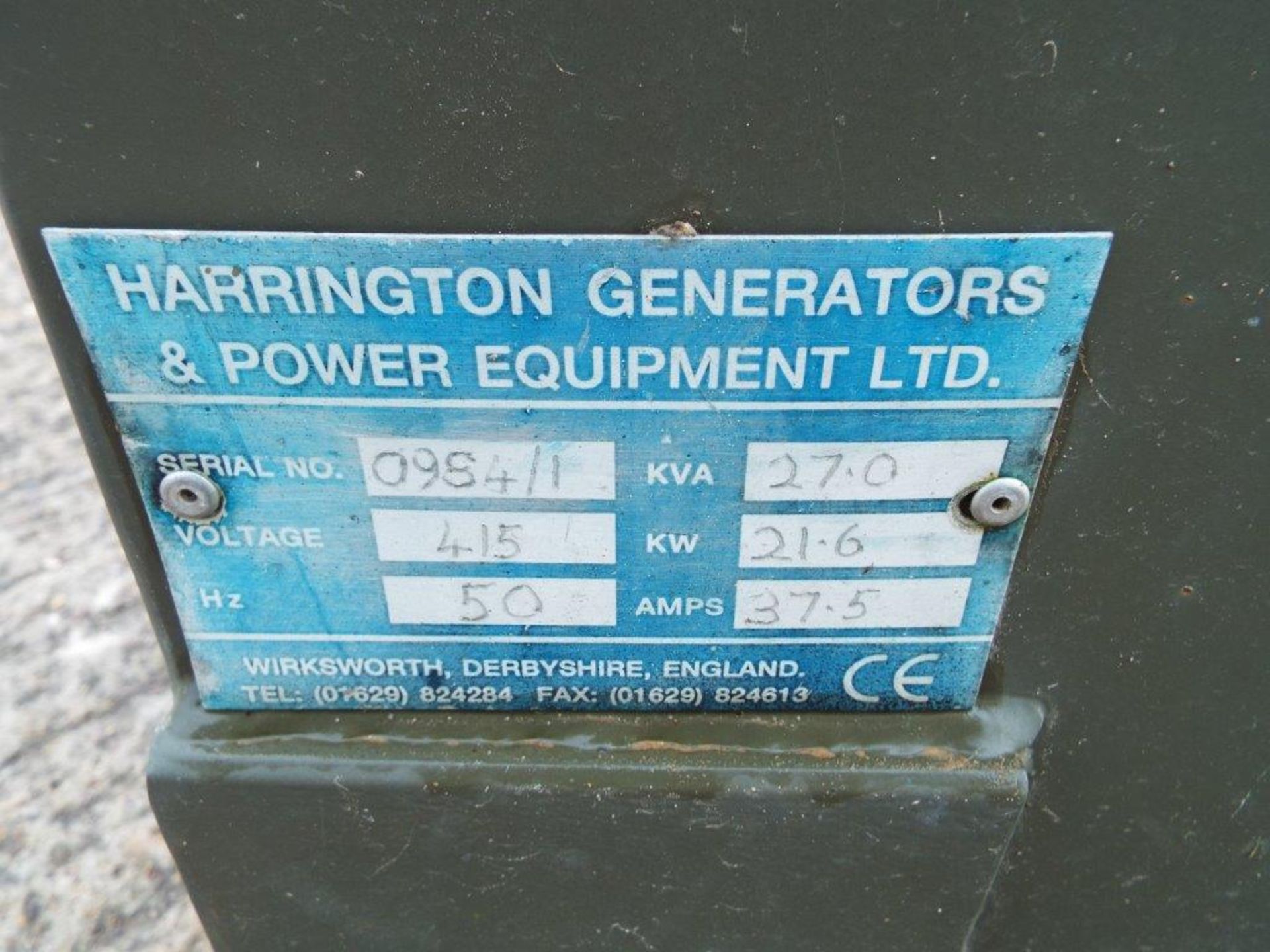 Harrington 27Kva Diesel Generator - Suitable for Spares or Repair - Image 14 of 16