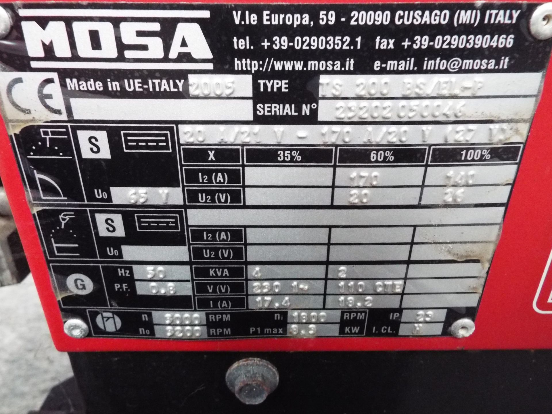 Mosa TS200 Petrol Welder Generator - Image 11 of 13