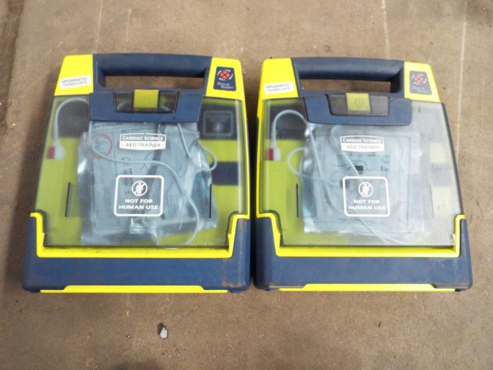 2 x Cardiac Science Powerheart G3 Automatic AED Automatic External Defribrillator Training Aids