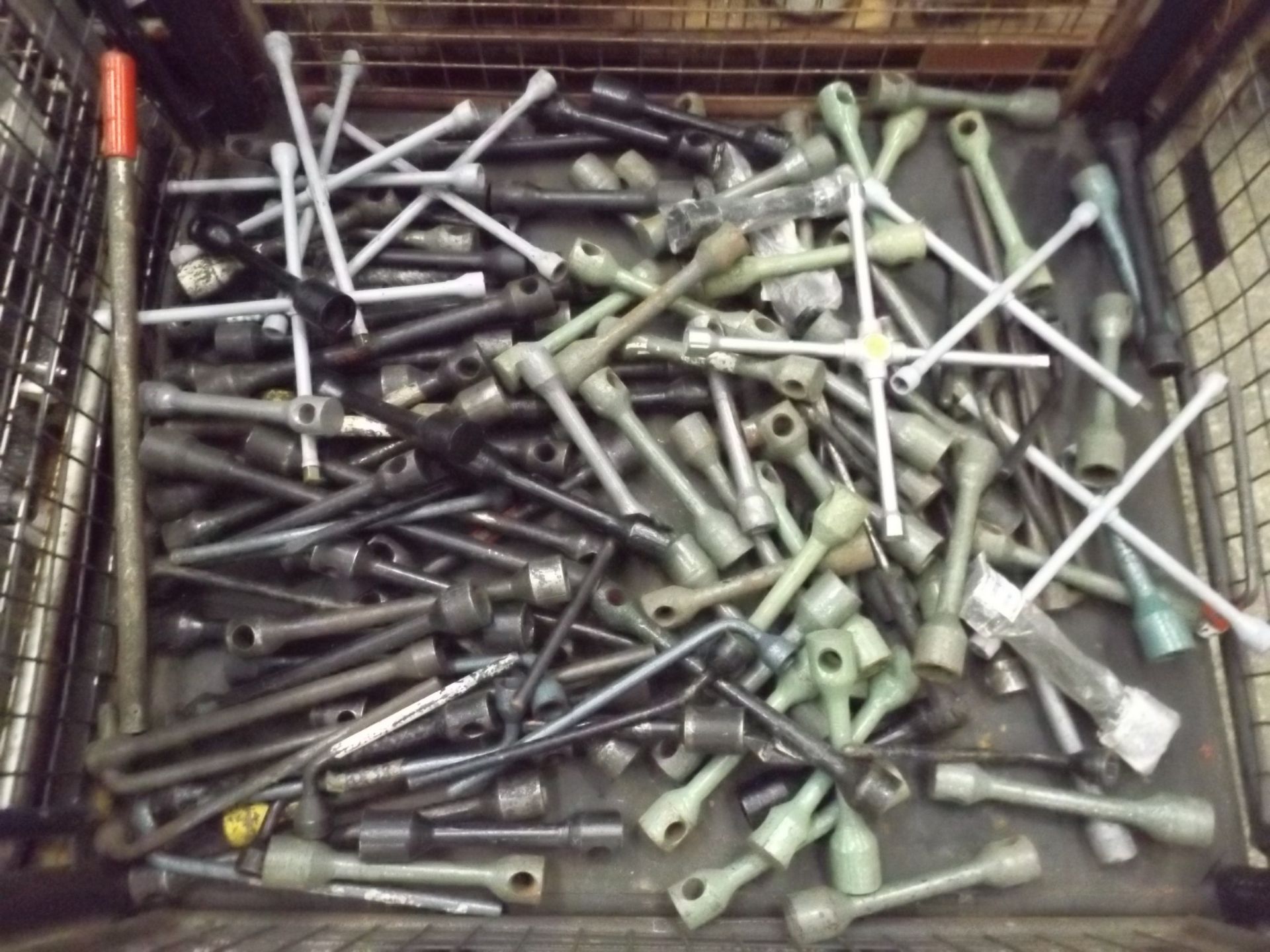 Stillage of Approx 100 x Wheel Braces, Spanners etc