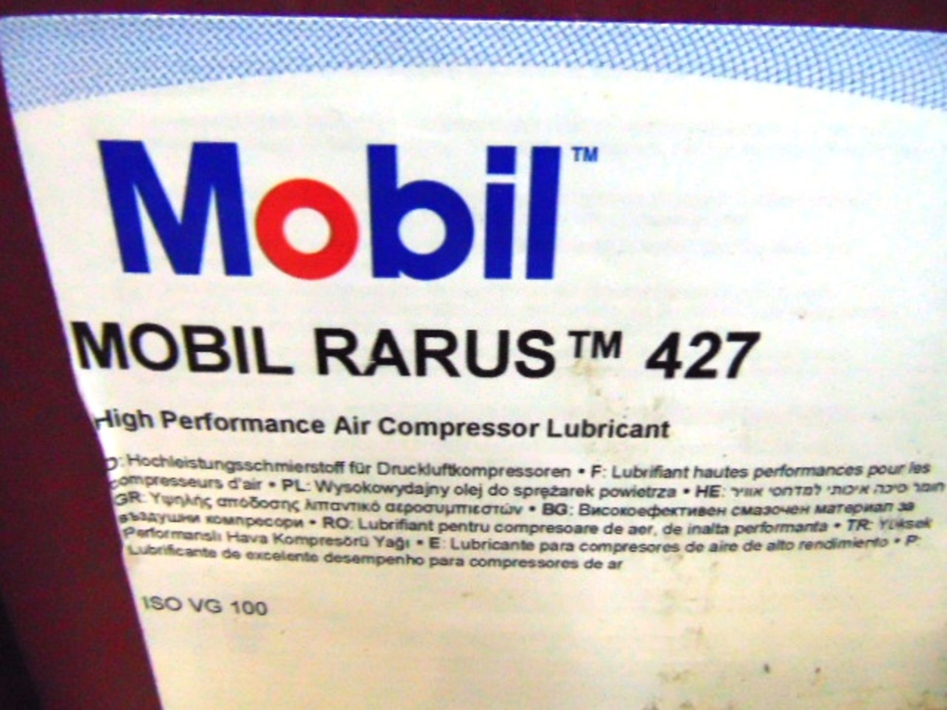 7 x Unissued 20L Drums of Mobil Rarus 427 Air Compressor Lubricant / Oil - Bild 4 aus 5