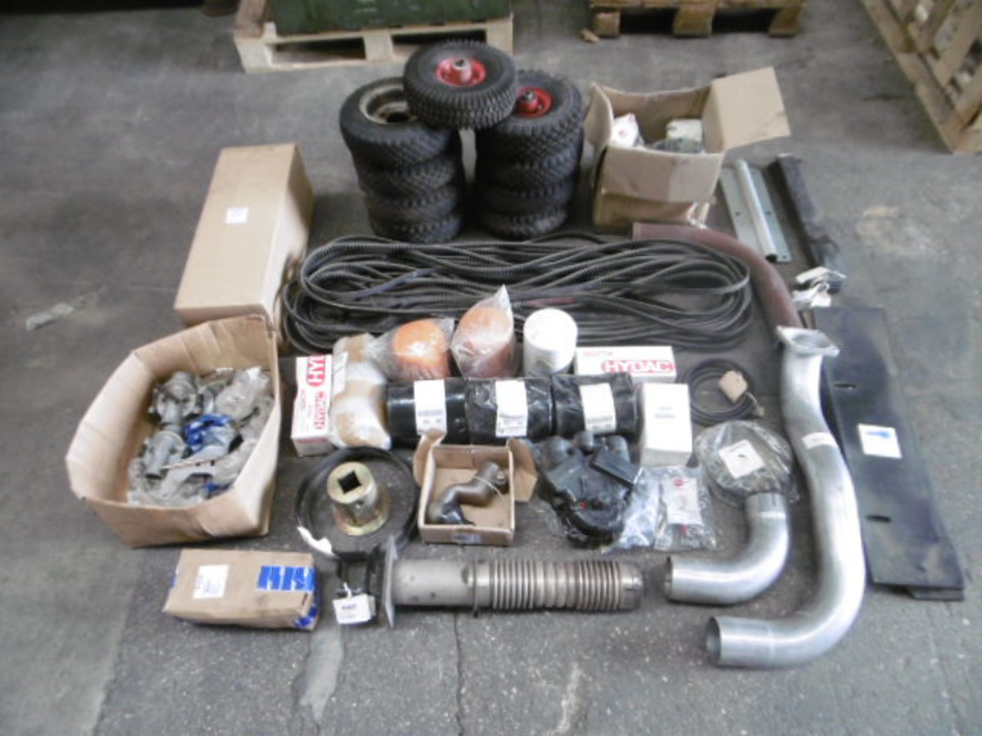 Mixed Stillage of Johnston Sweeper Parts