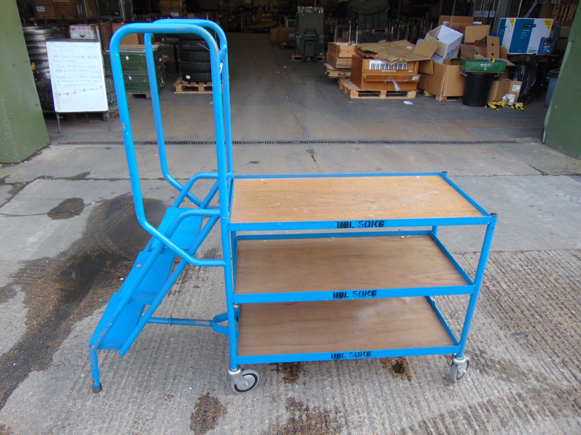 3-Step mobile Warehouse Ladder/Trolley - Bild 2 aus 7
