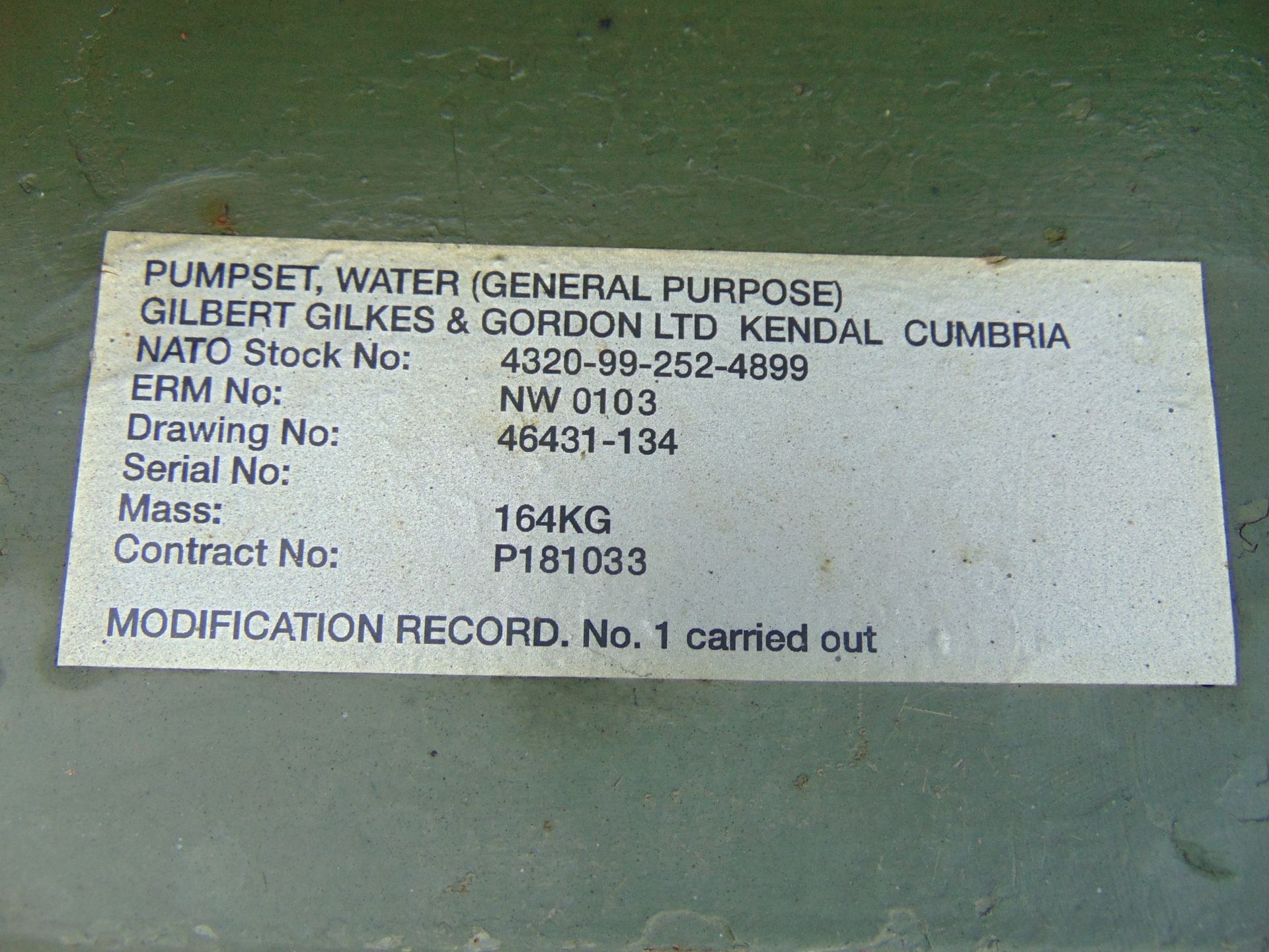 Gilbert Gilkes Gordon General Purpose Diesel Water Pumpset - Image 8 of 8