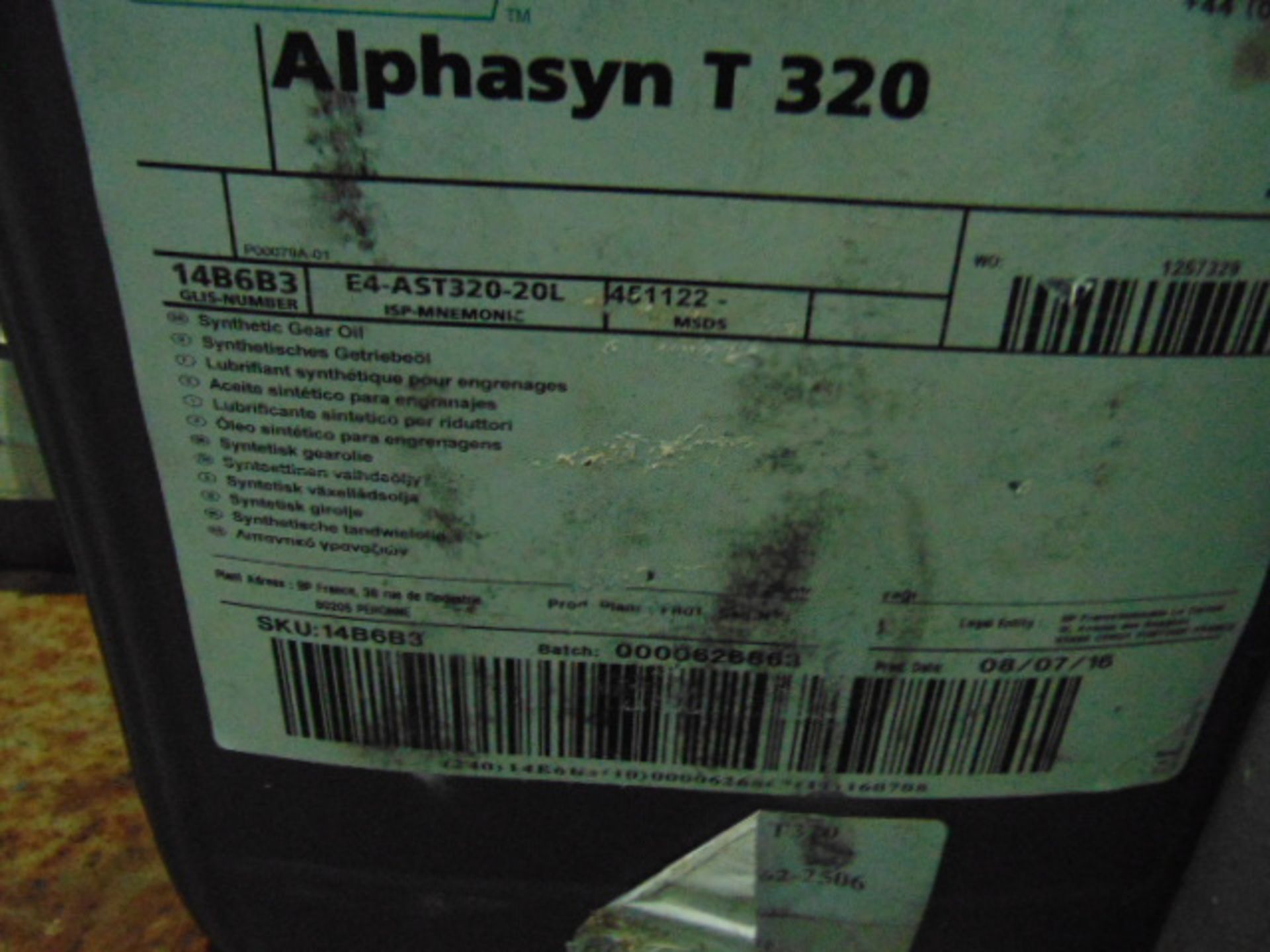 7 x 20 Ltr Alphasyn T-320 Gear Oil Direct from reserve stores - Image 2 of 2