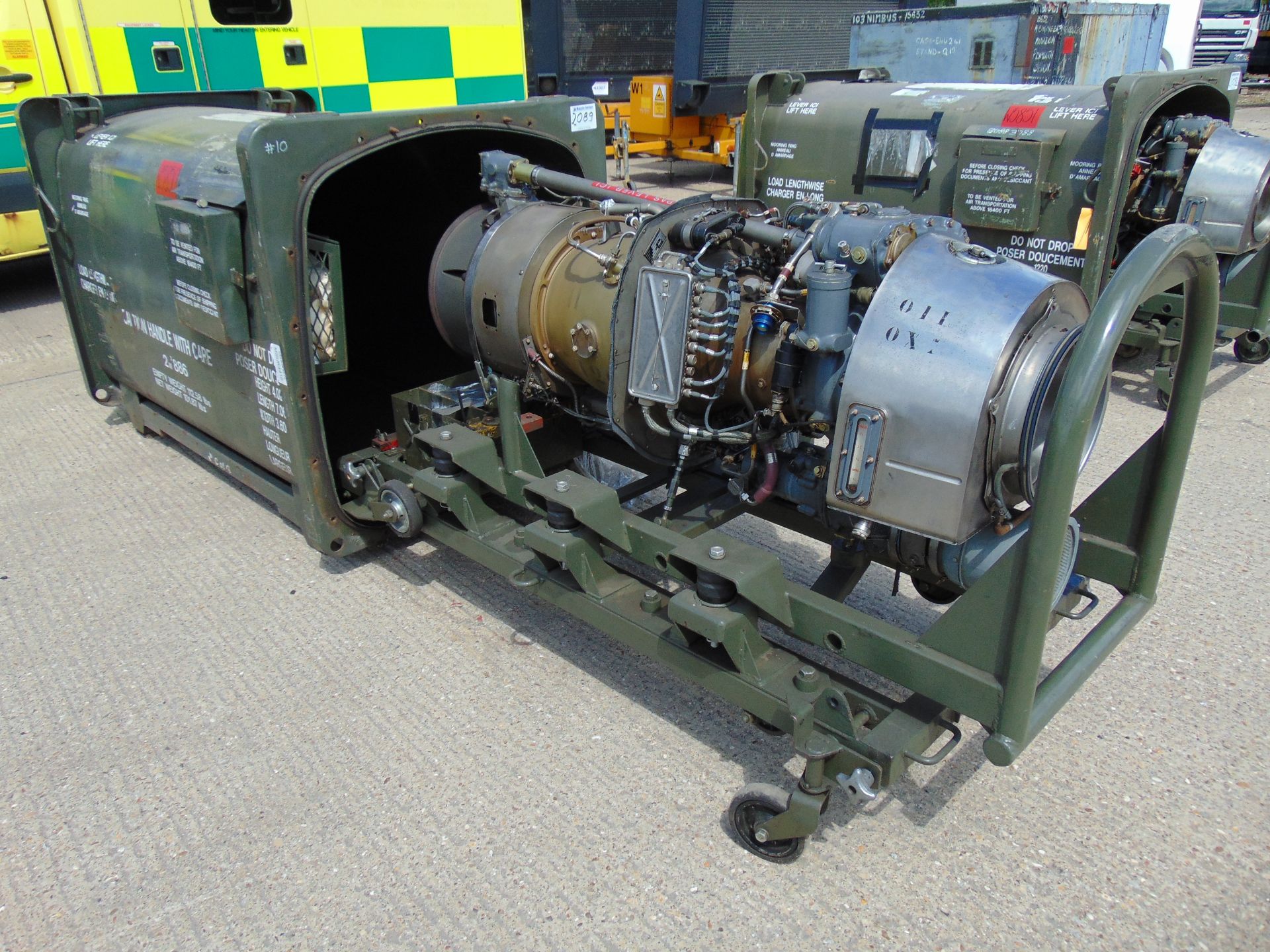 Rolls Royce / Turbomeca Turbine 3C4 Jet Engine 1300 SHP complete with Transportation Cradle - Bild 5 aus 8