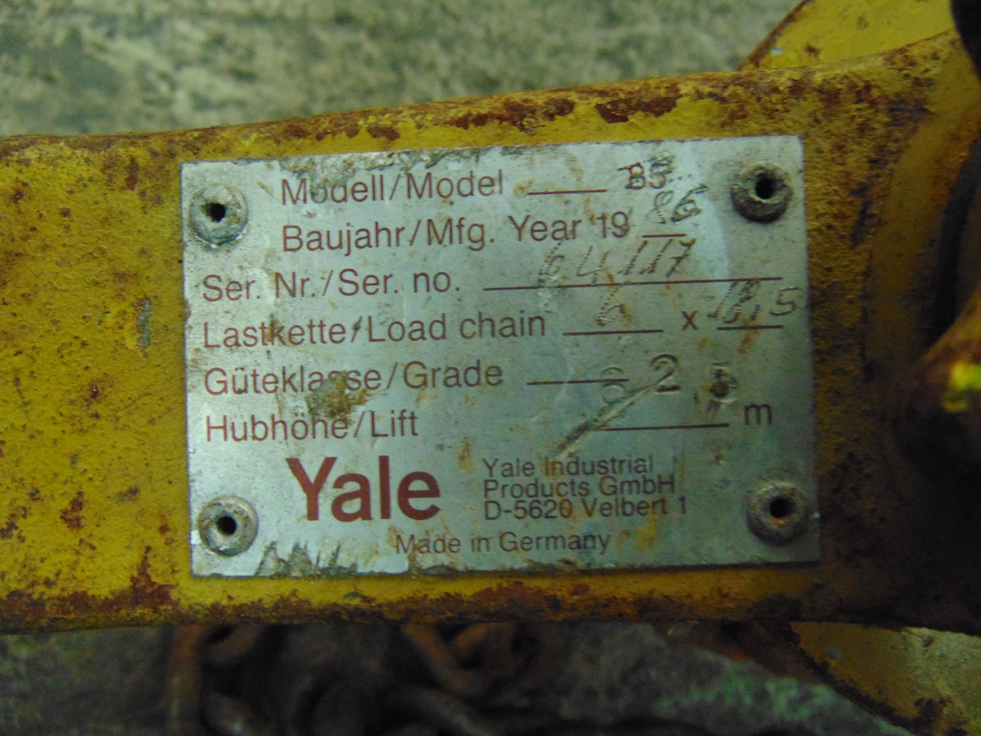 3/4 Ton Yale Lever Block chain hoist - Image 6 of 8