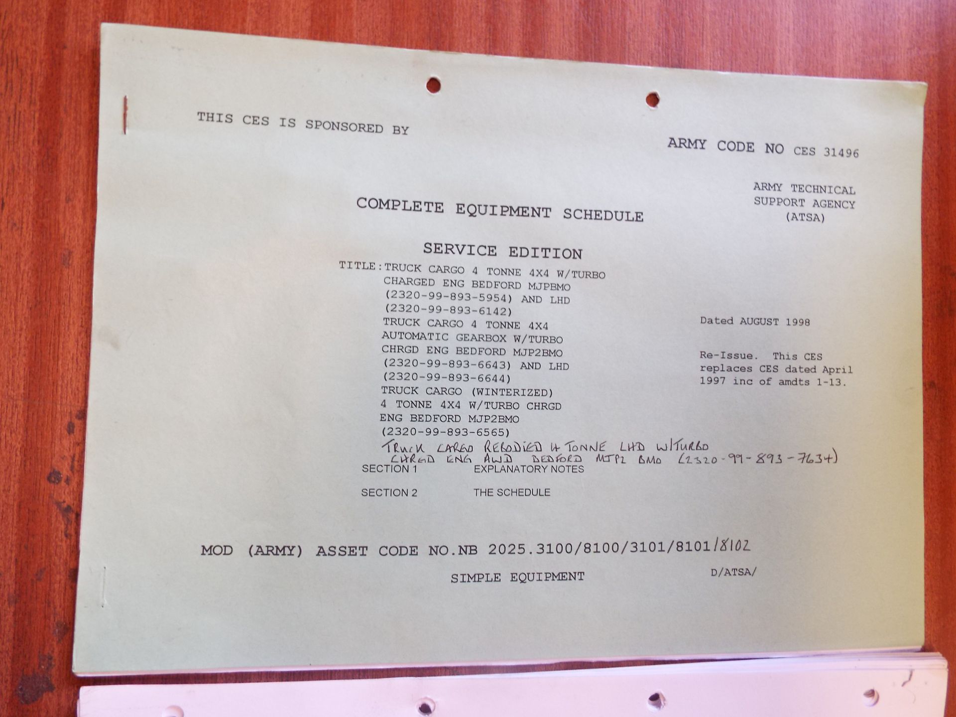 Extremely Rare Bedford MJ Maintenance and Service Schedule - Image 2 of 10