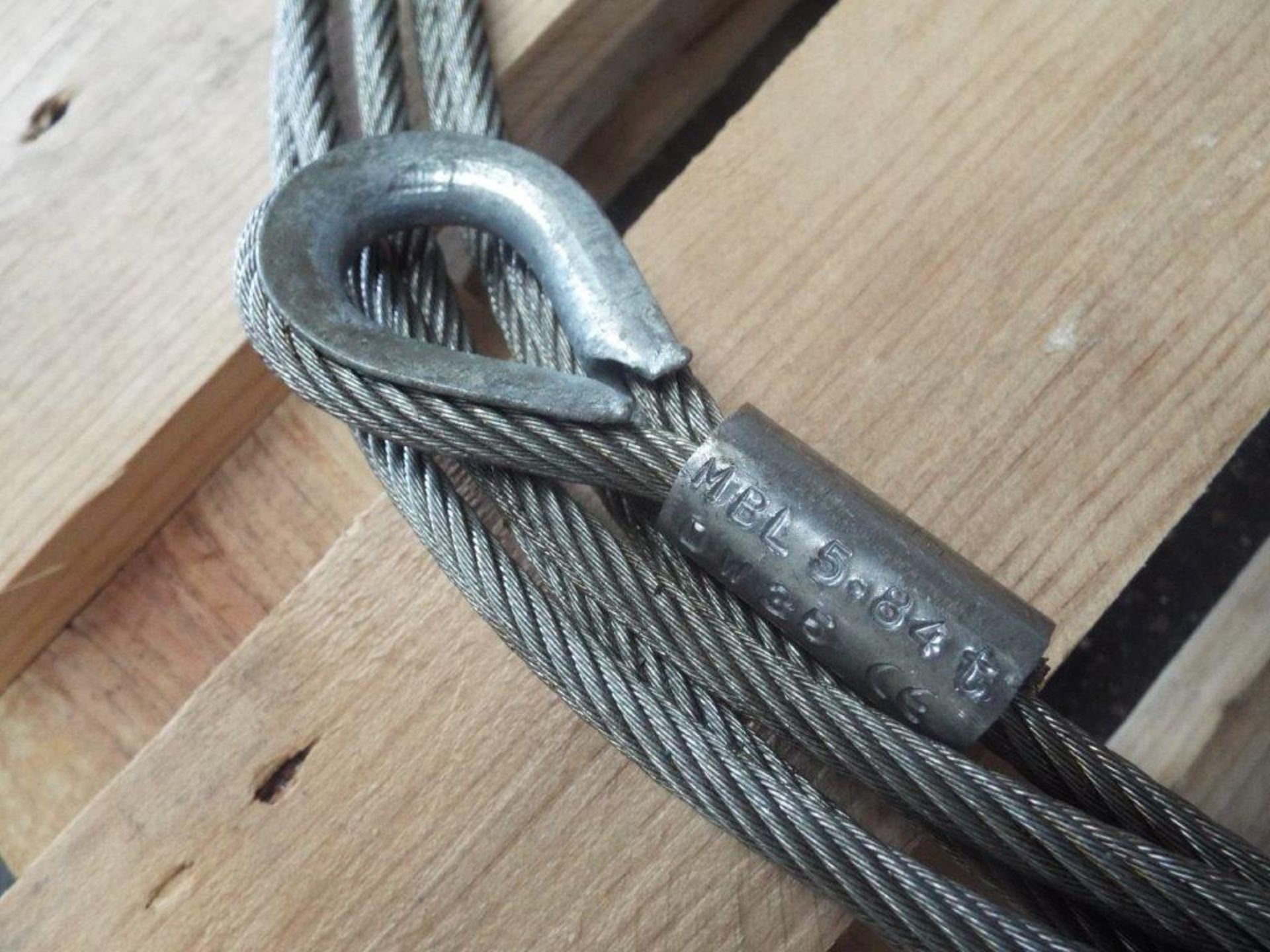 4 x 5.84T MBL Wire Winch Ropes - Image 3 of 5