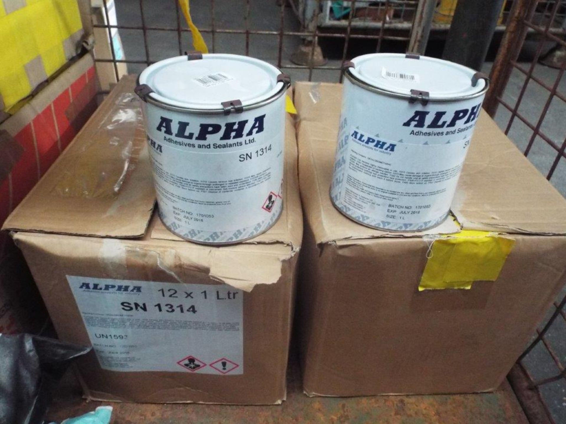 Approx 26 x Unissued Cans of Alpha SN1314 Brushable Adhesive