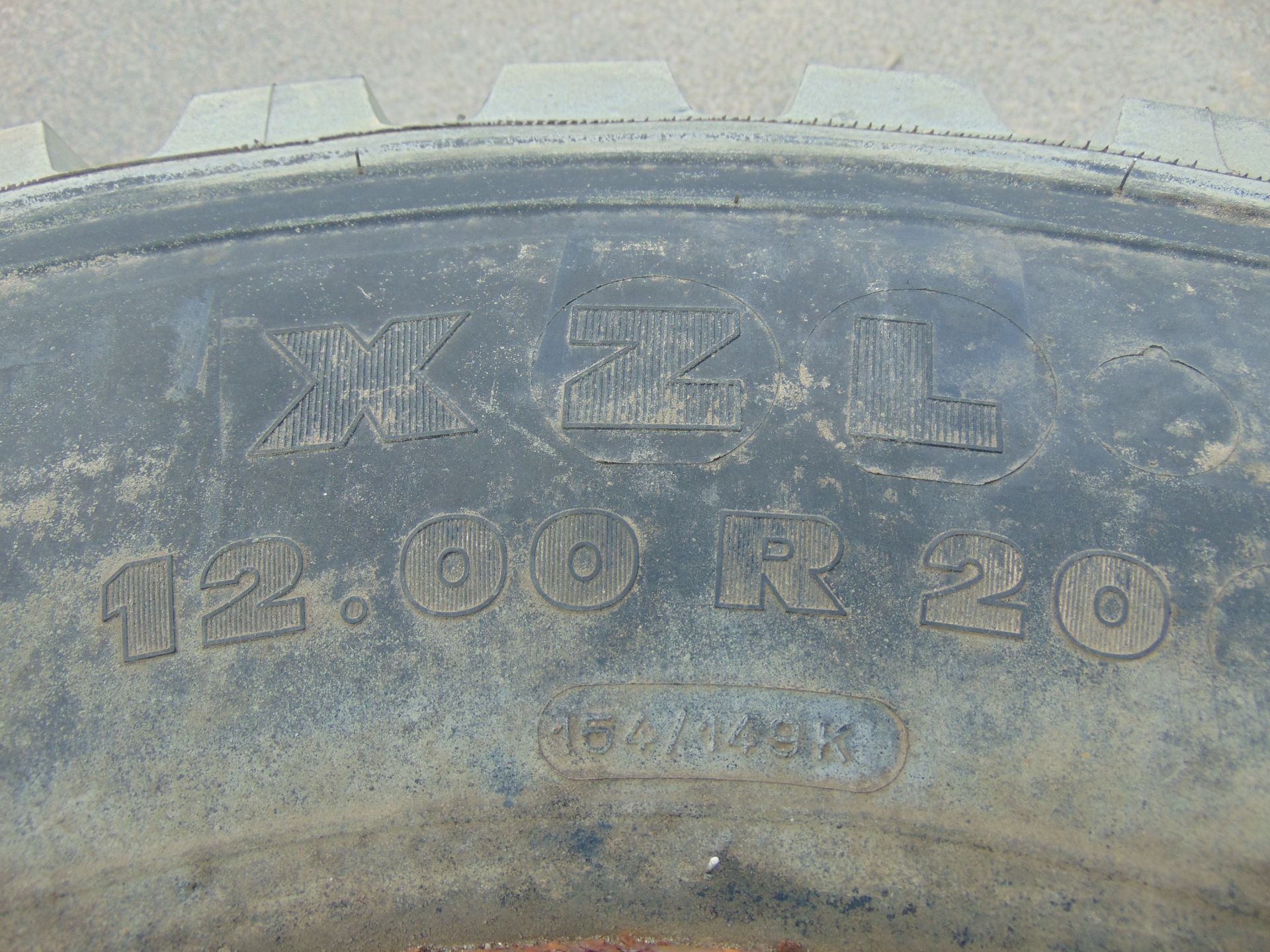 2 x Michelin XZL 12.00 R20 Tyres Complete With 8 Stud Rims - Image 3 of 5