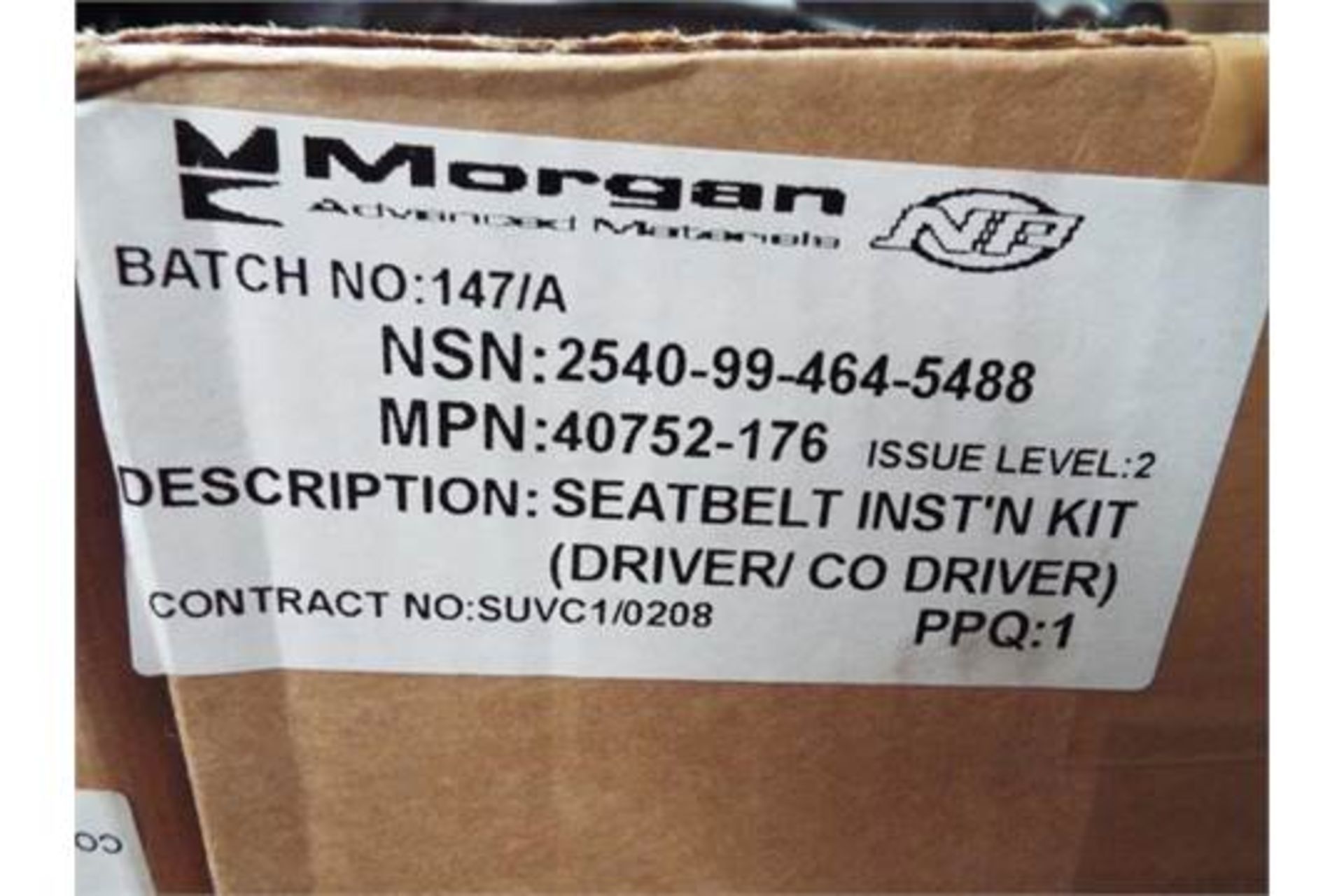 5 x Morgan / Securon 4 Point Driver / Co Driver Restraint Harnesses P/No 40752-176 - Image 9 of 11