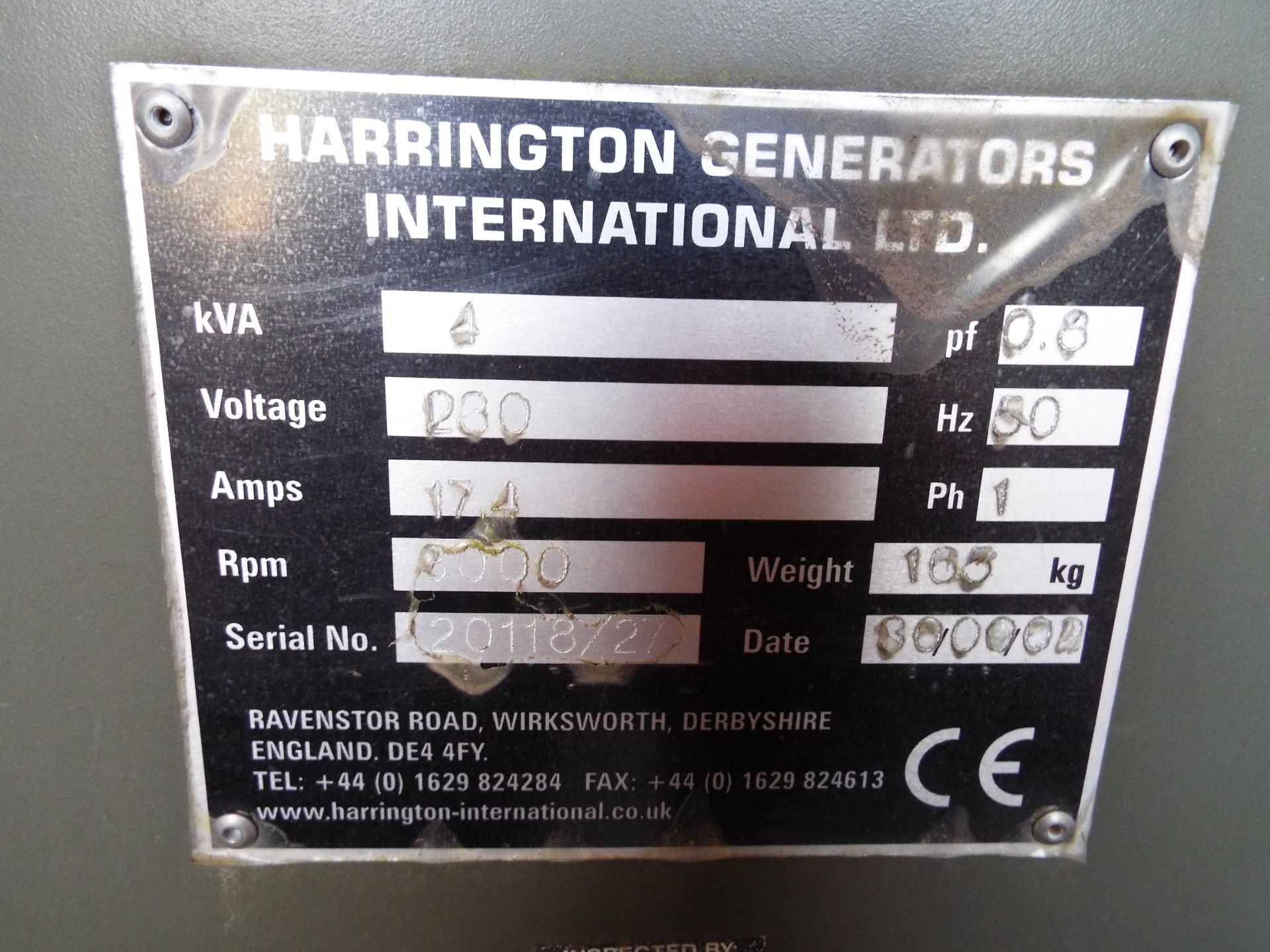 Harrington 4 kVA, 230V Diesel Generator - Bild 9 aus 9