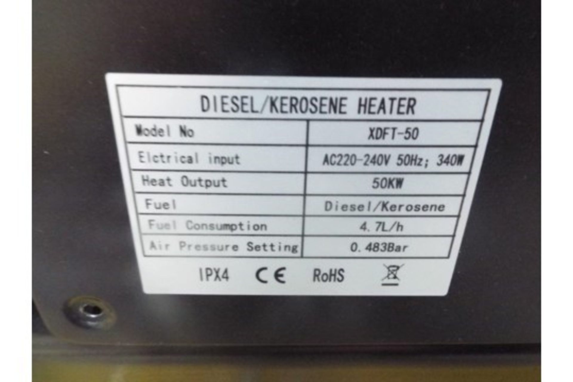 ** BRAND NEW ** XDFT-50 Diesel Space Heater - Image 9 of 10
