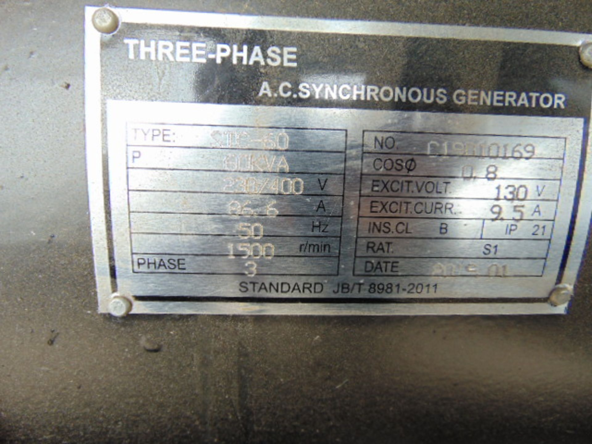 UNISSUED WITH TEST HOURS ONLY 60 KVA 3 Phase Silent Diesel Generator Set - Image 14 of 15