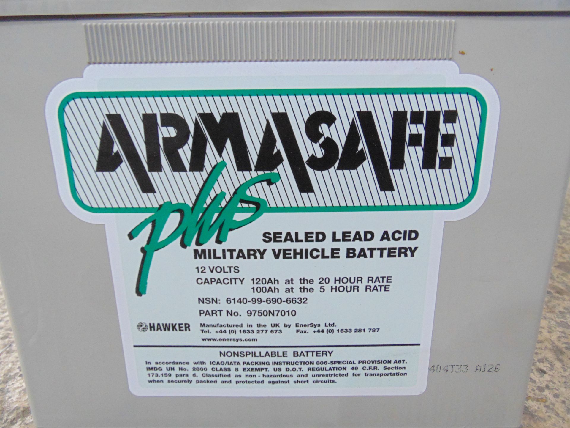 Hawker Armasafe Plus 12FV120 Battery - Image 3 of 5