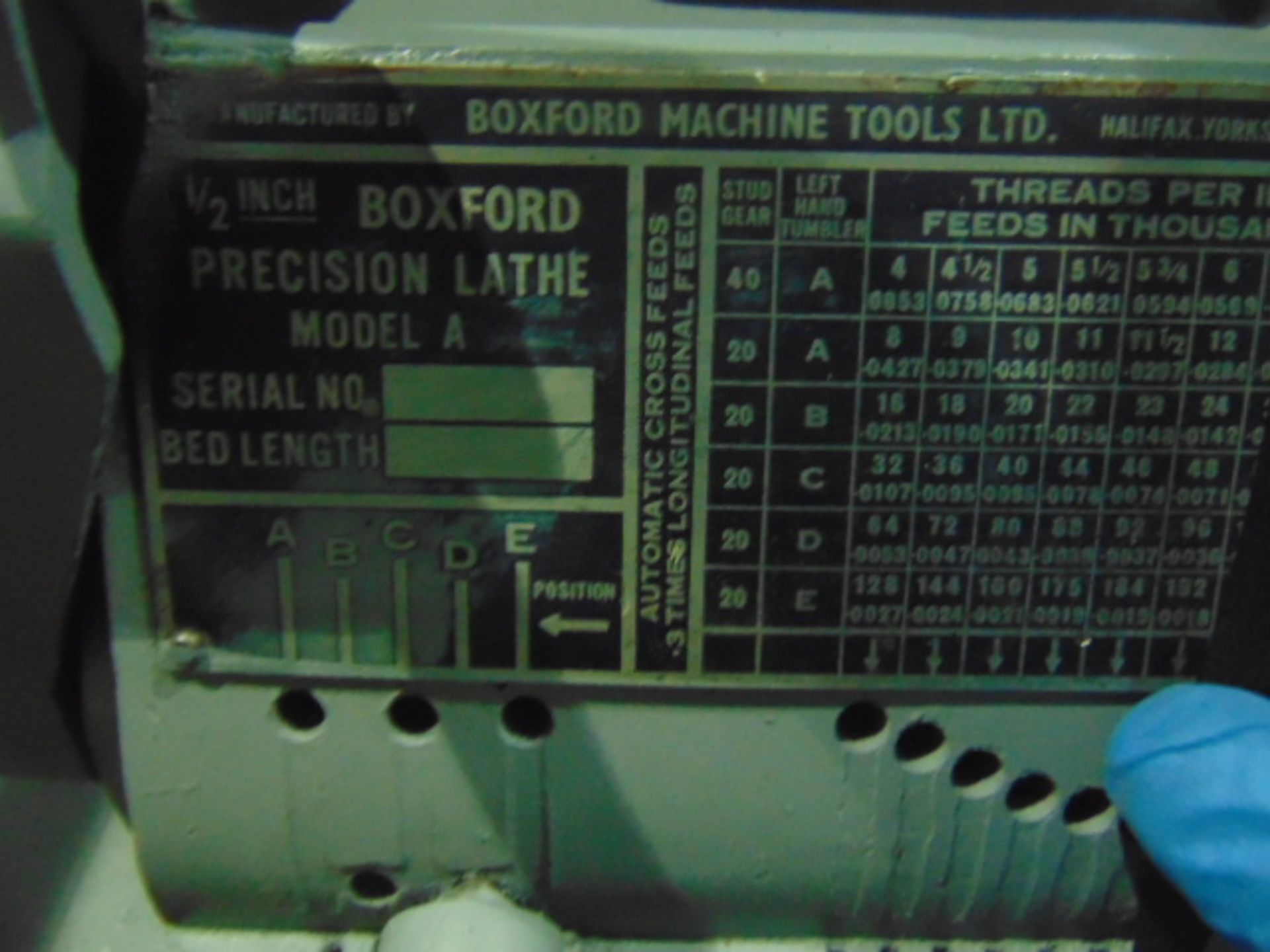 Boxford Precision Lathe Model A - Image 5 of 9