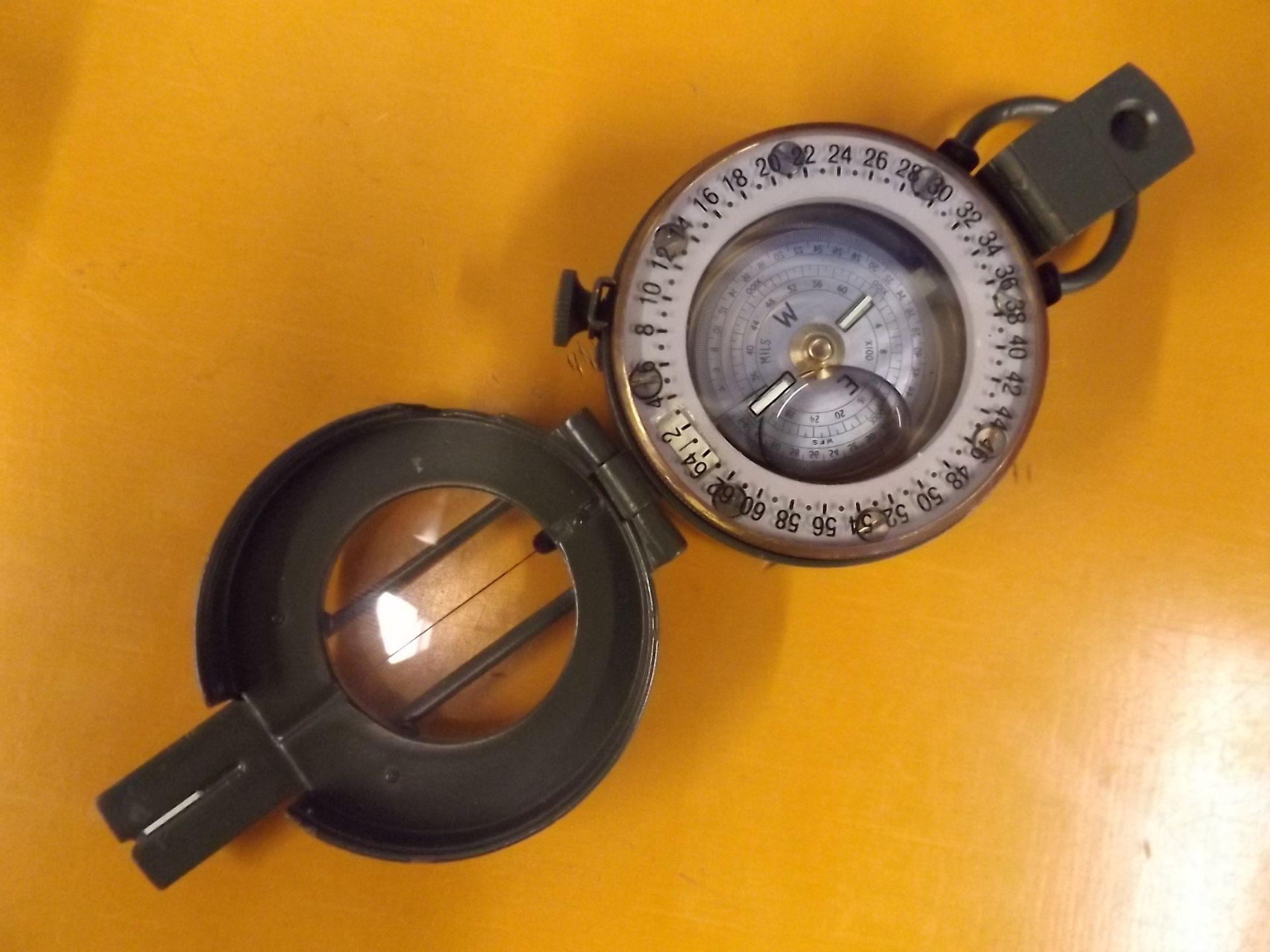 Genuine British Army Stanley Prismatic Marching Compass complete with webbing pouch - Image 3 of 7