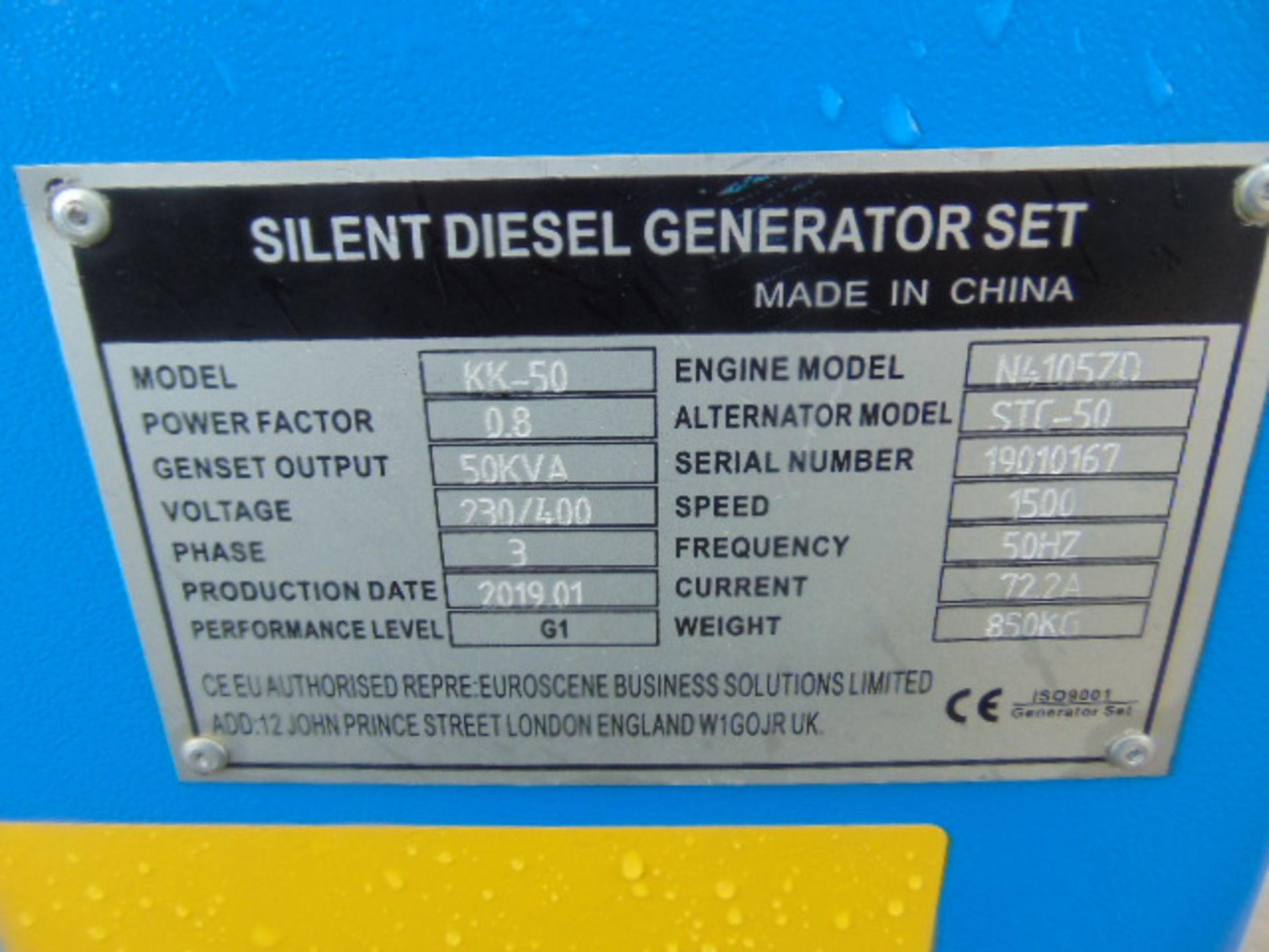 UNISSUED WITH TEST HOURS ONLY 50 KVA 3 Phase Silent Diesel Generator Set - Image 17 of 19