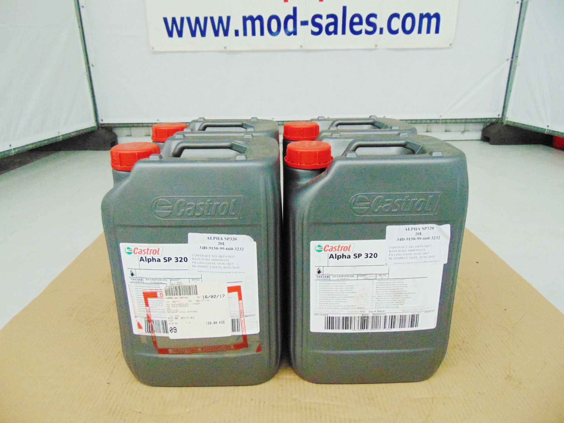 4 x Unissued Tubs of Castrol Alpha SP 320 20L Industrial Gear Oil