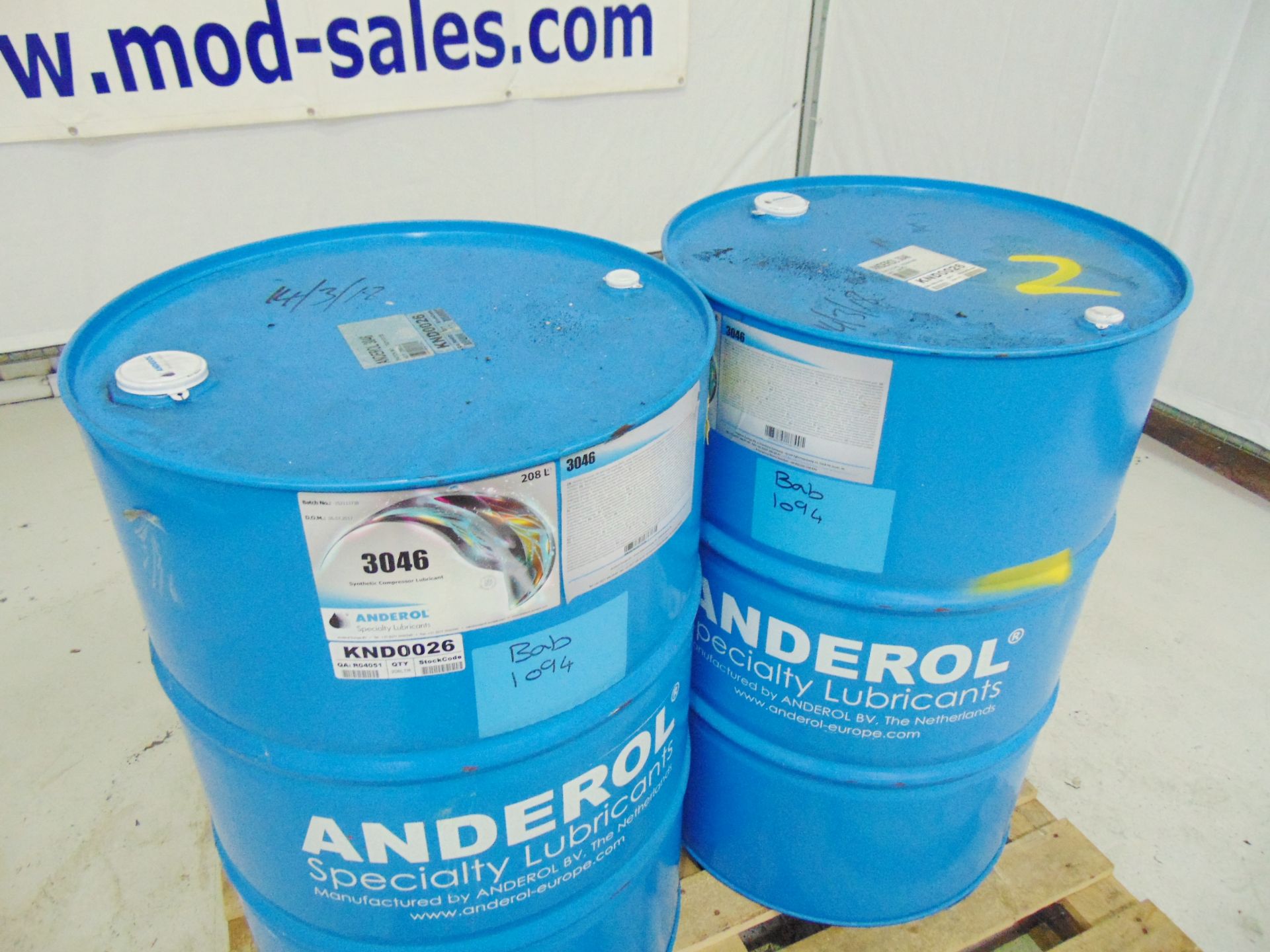 2 x Unissued 208L Barrels of Anderol 3046 Synthetic Compressor Oil - Bild 5 aus 7