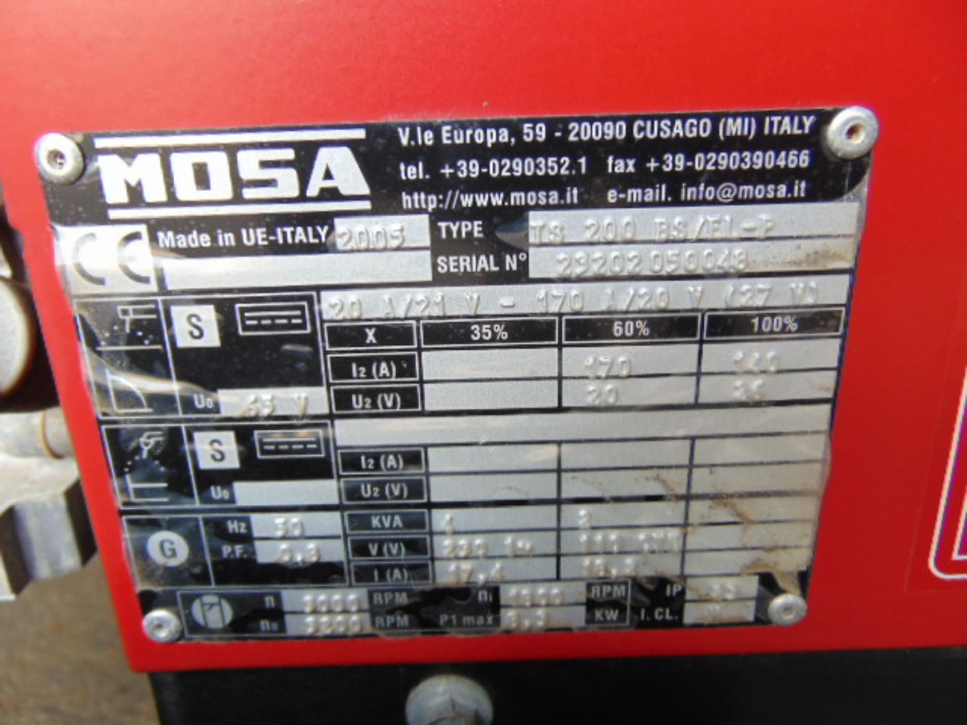 Mosa TS200 Petrol Welder Generator - Image 9 of 11