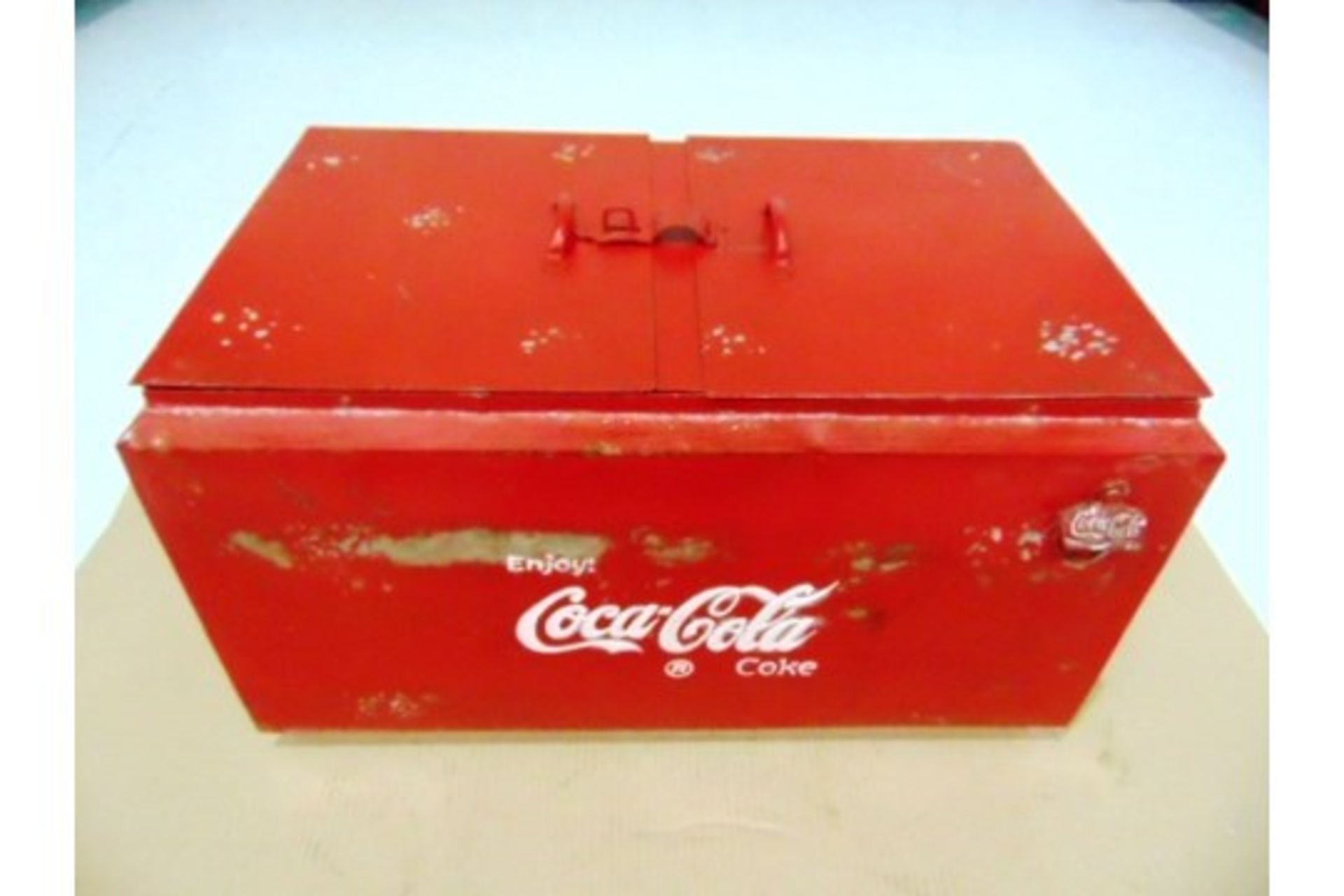 Vintage Coca Cola Double Cooler / Ice Box repro with period bottle