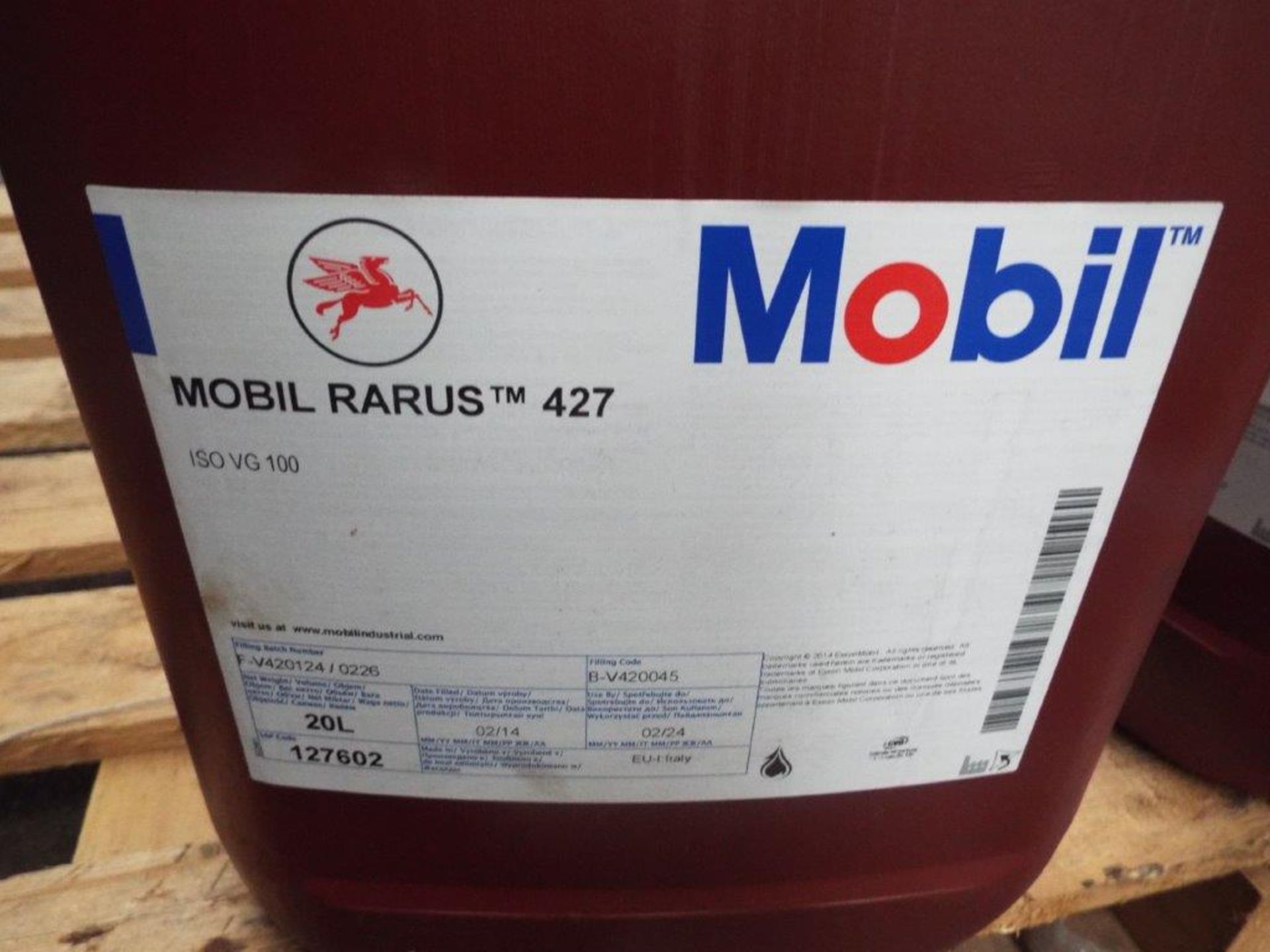 7 x Unissued 20L Drums of Mobil Rarus 427 Air Compressor Lubricant - Image 2 of 3