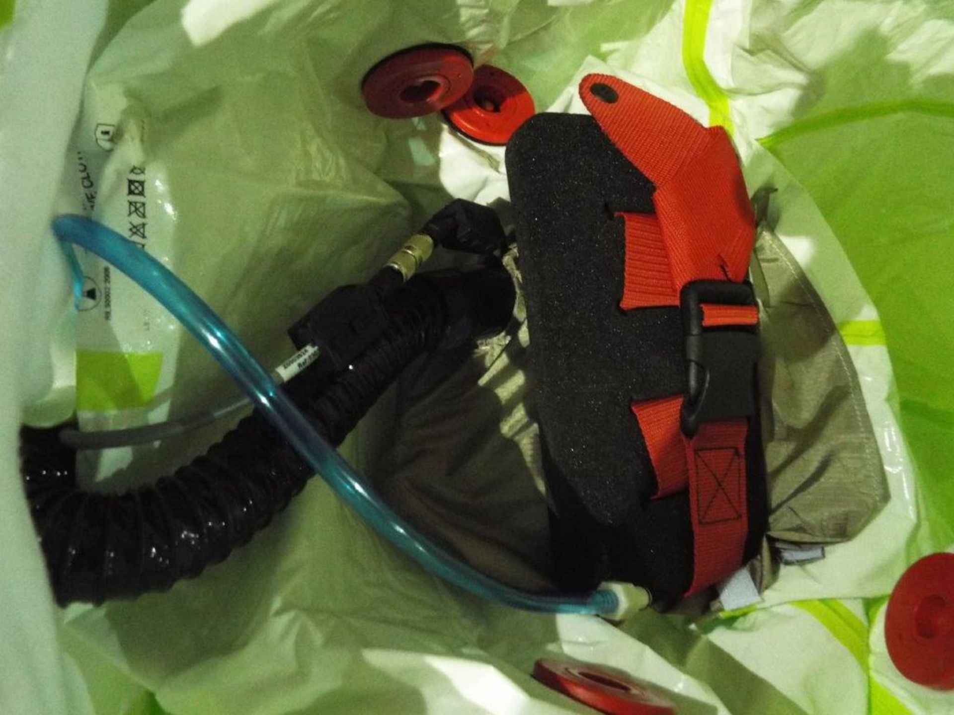 Respirex Powered Decontamination Suit with Attached Boots and Gloves, Helmet, Filters, Battery etc - Image 12 of 17