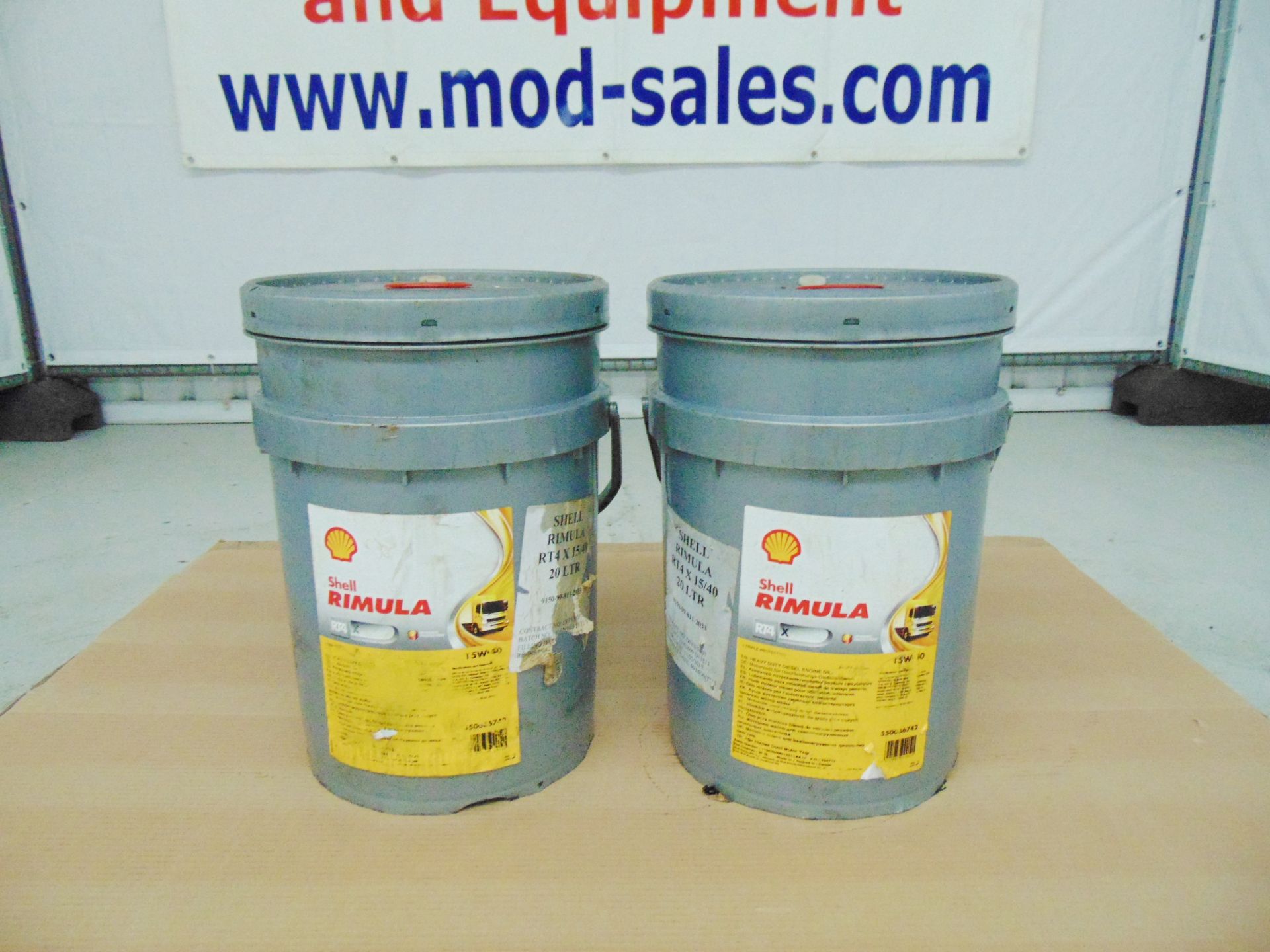 2 x Unissued Tubs of Shell Rimula RT4 X 15W-40 20L Heavy Duty Diesel Engine Oil