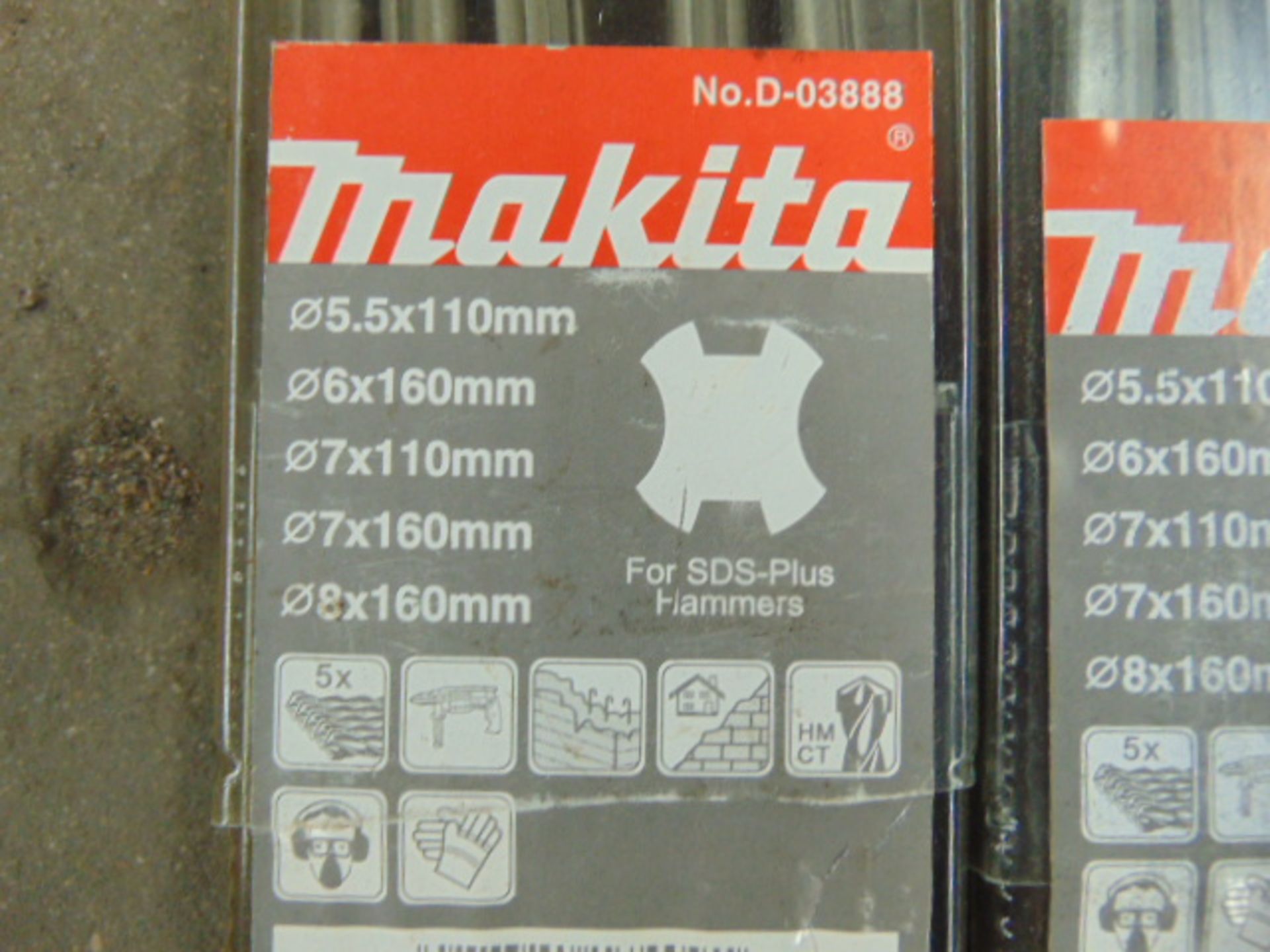 16 x Makita D-03888 SDS-Plus 5 Piece Drill Sets sizes 5.5mm - 8mm diameter - Image 3 of 5