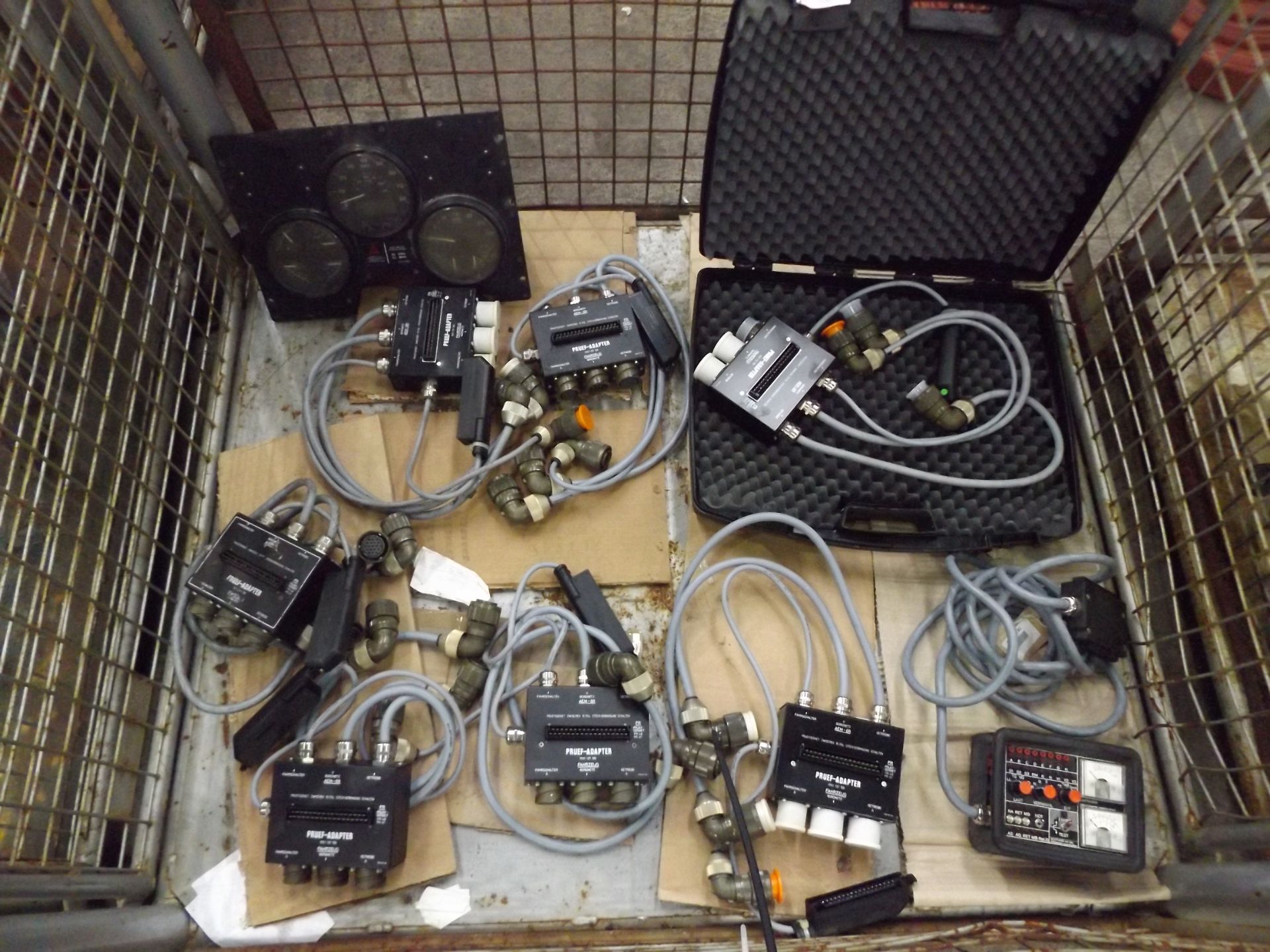 Mixed Stillage of Test Set, Test Adaptors and Instrument Panel