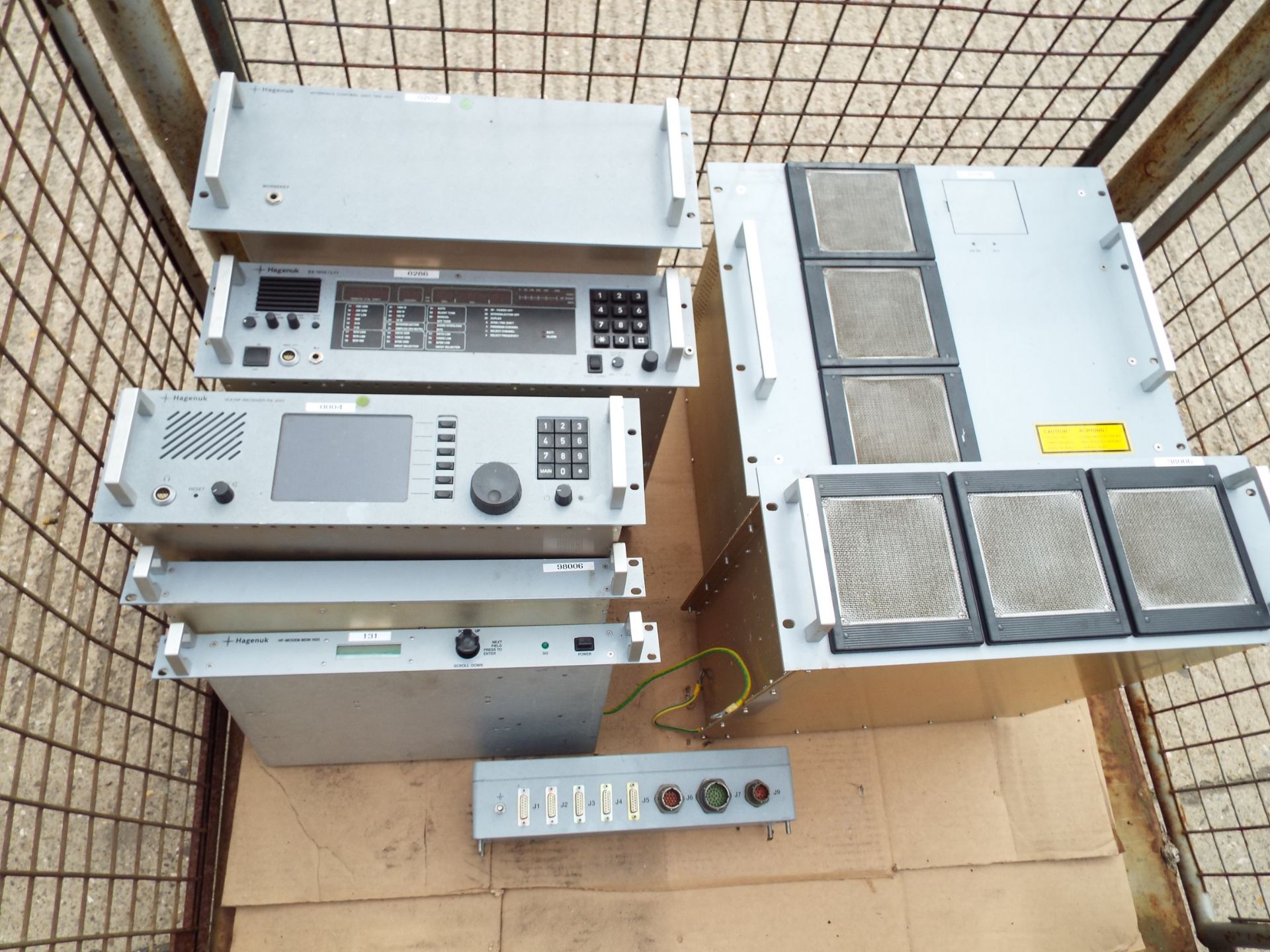 Mixed Stillage of Hagenuk Radio Equipment consisting of ICU, Transmitter, Receiver, Amplifier etc