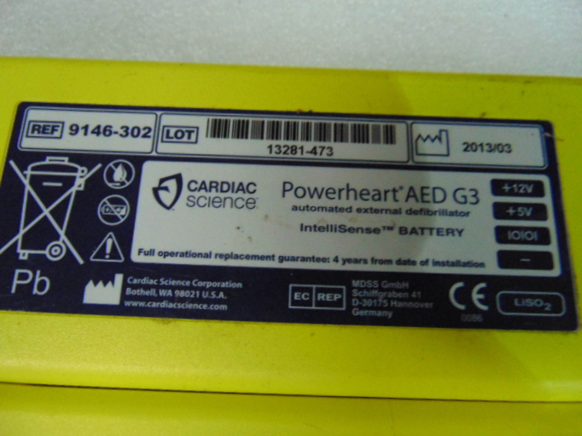 Qty 3 Cardiac Science Powerheart G3 Automatic AED Automatic External Defribrillator Batteries - Image 3 of 3