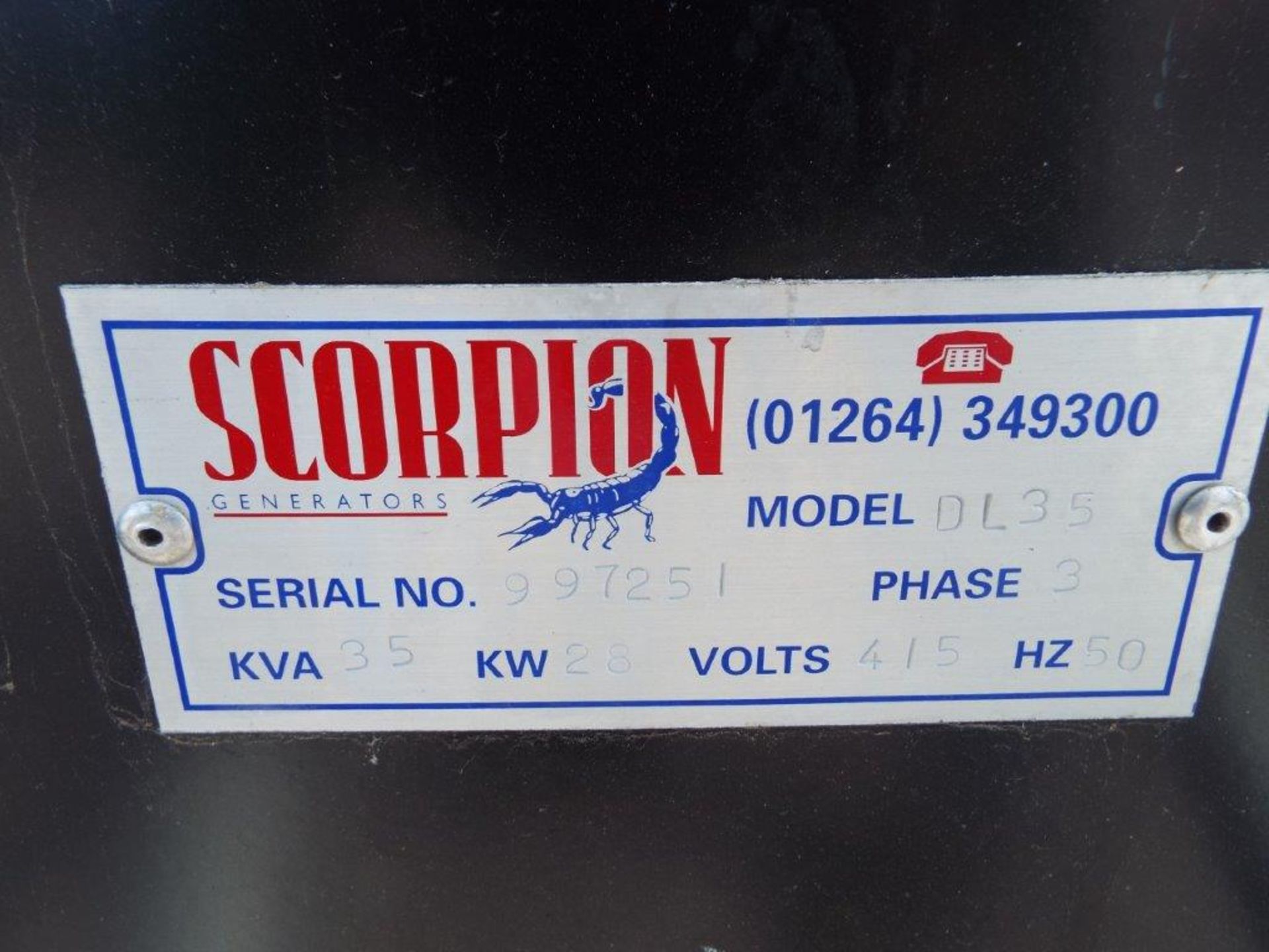 Scorpion DL35 35 kVA, 3 Phase Skid Mounted Diesel Generator - ONLY 74 hours! - Image 11 of 13