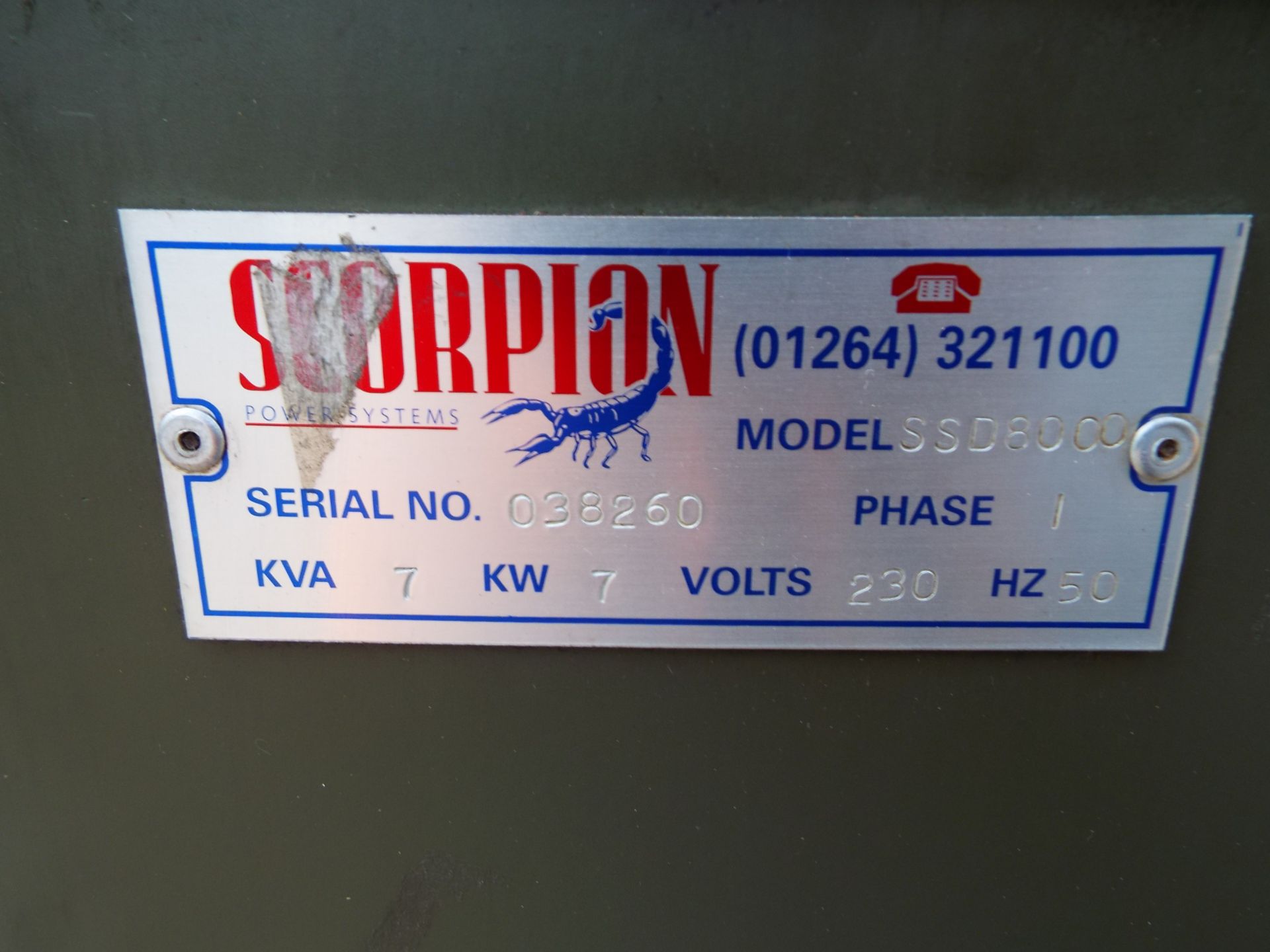 Scorpion 7 kVA, 230V Diesel Generator - Image 14 of 15