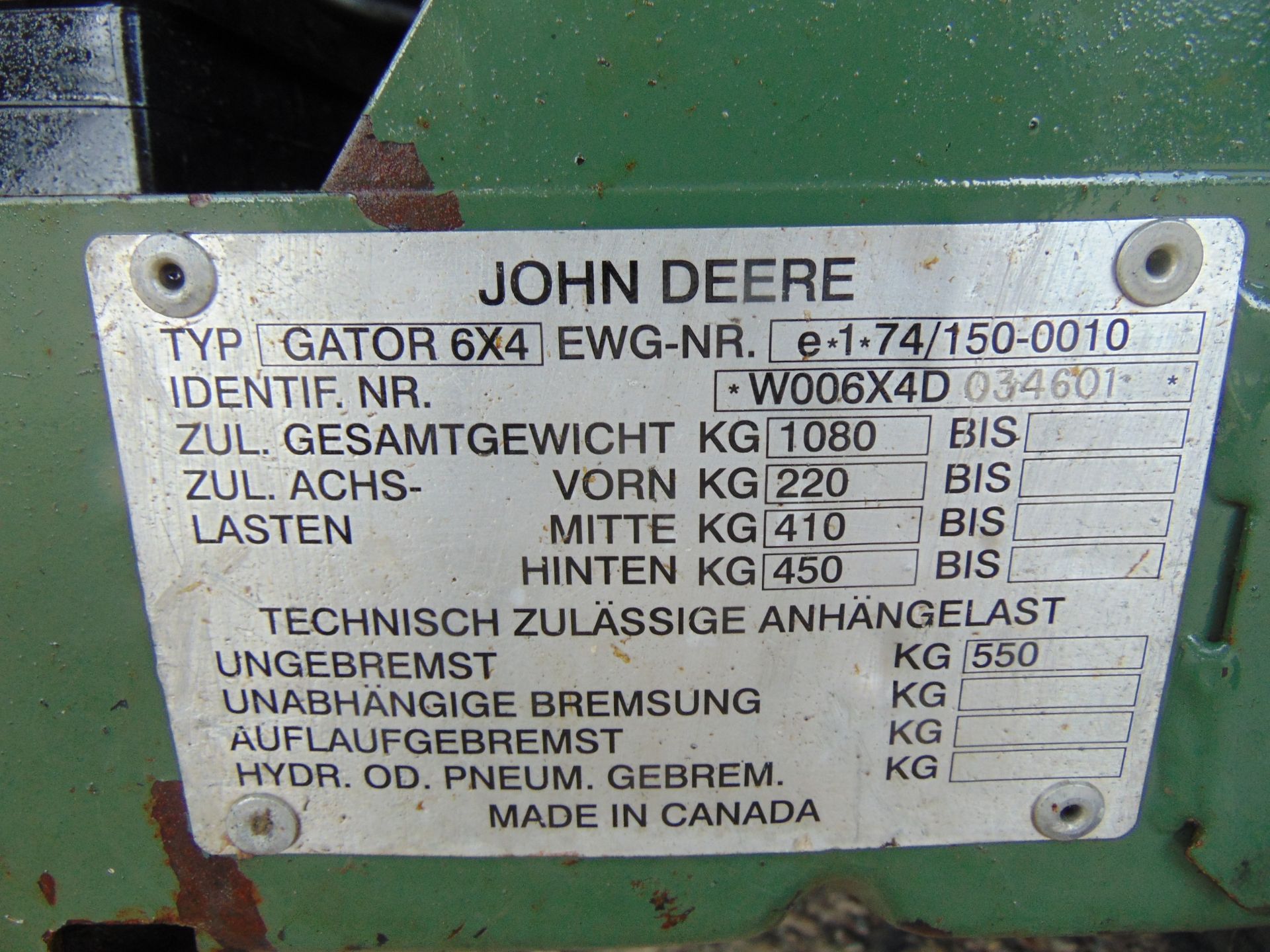 John Deere Trail Gator 6x4 Utility ATV C/W Tipping Rear Body - Image 24 of 24