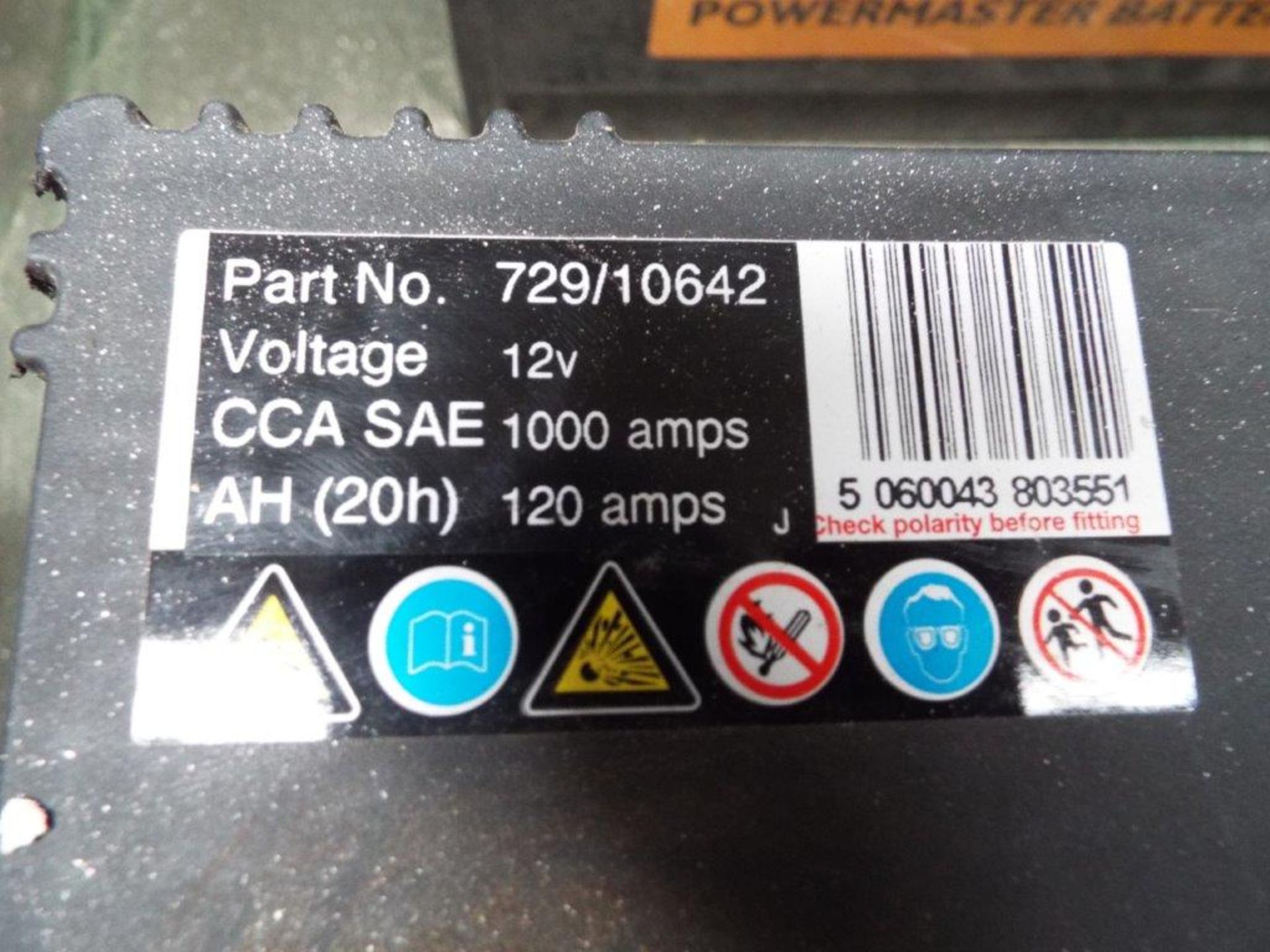 4 x Unissued JCB Powermaster 729/10642 12v Batteries - Image 3 of 6