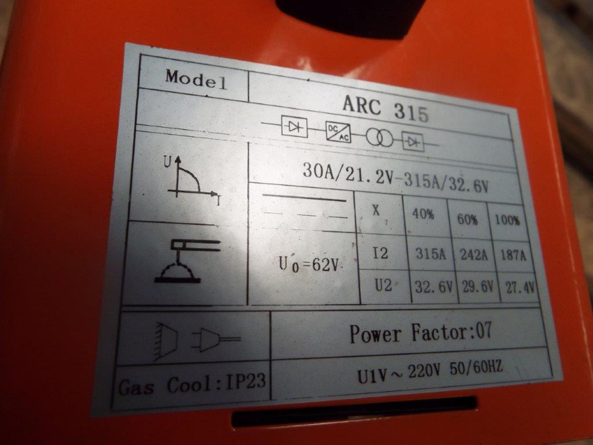 IGBT ARC-315 DC Inverter Arc Welder - Image 6 of 7