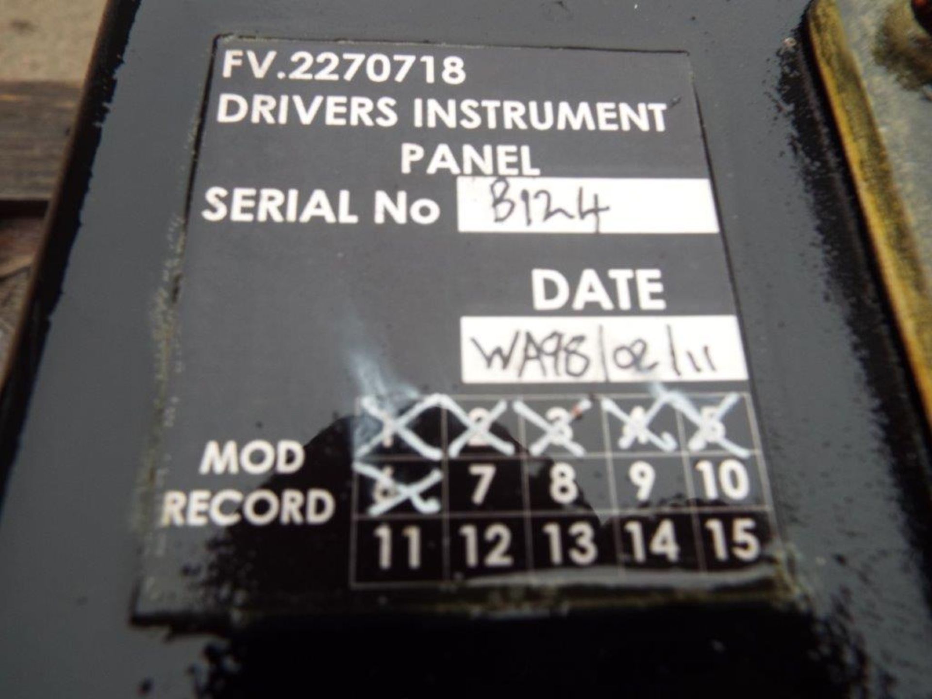 Warrior Driver Control Panel P/No FV2270718 - Image 7 of 9