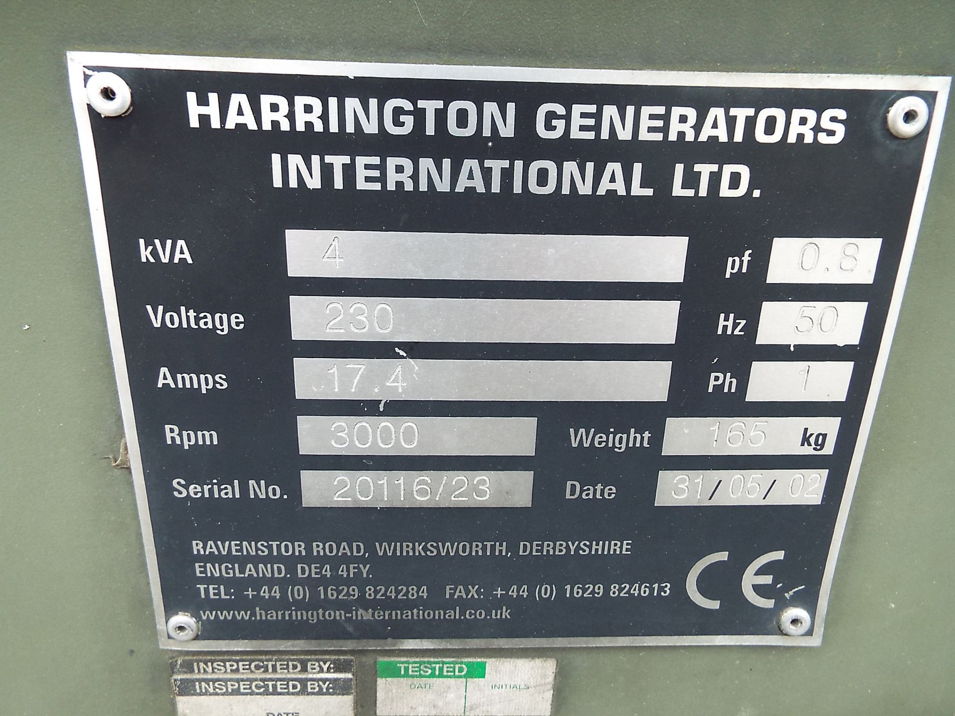 Harrington 4 kVA, 230V Diesel Generator - Bild 10 aus 10