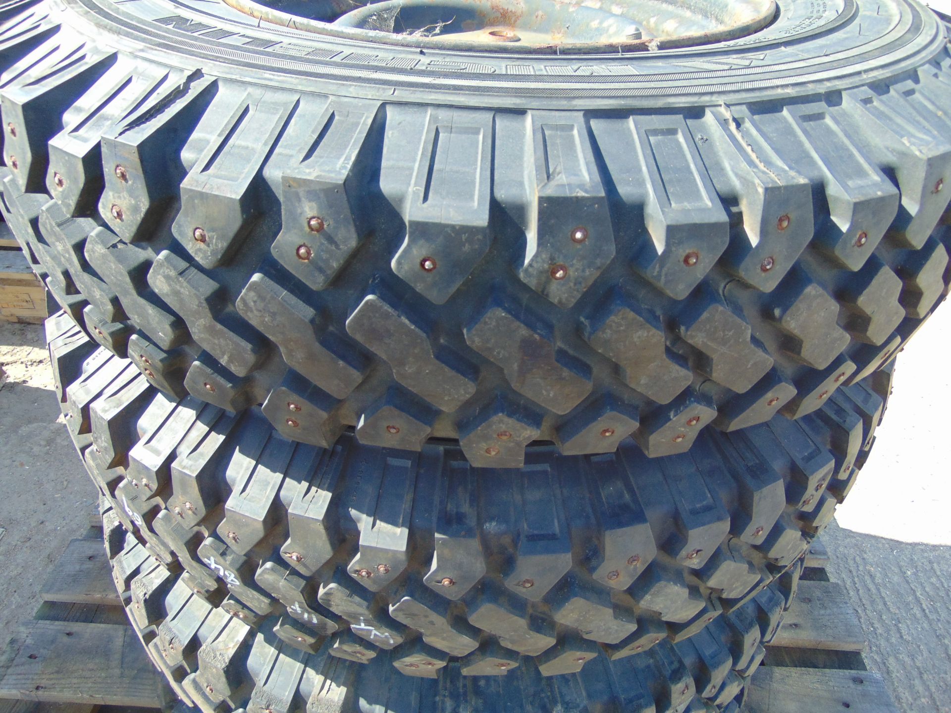 4 x Michelin XZL 7.50 R16 Tyres with 5 Stud Rims - Image 6 of 7