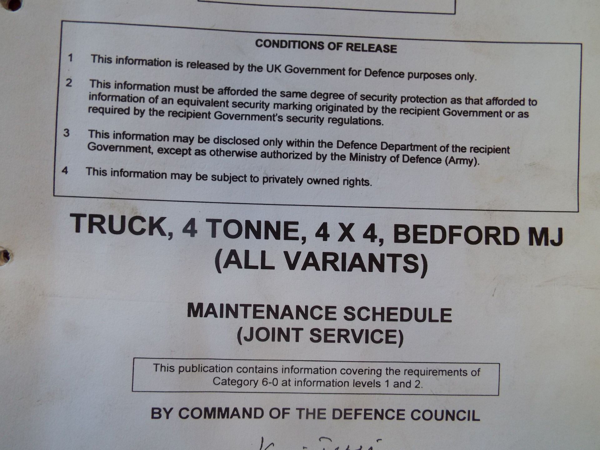 Extremely Rare Bedford MJ Maintenance and Service Schedule - Image 3 of 10