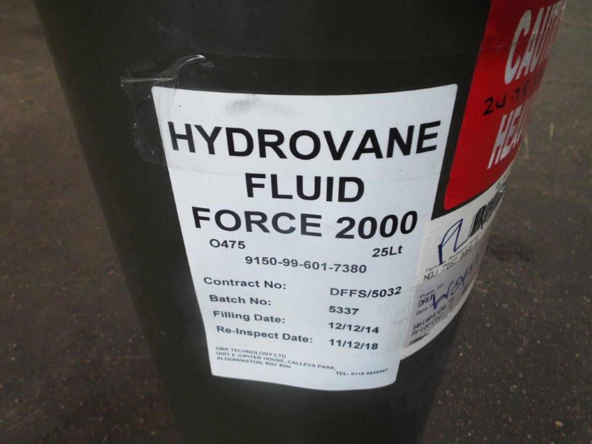 1 x Unissued 25L Drums of Hydrovane Fluid Force 2000 Hydrovane Compressor Oil - Image 2 of 3
