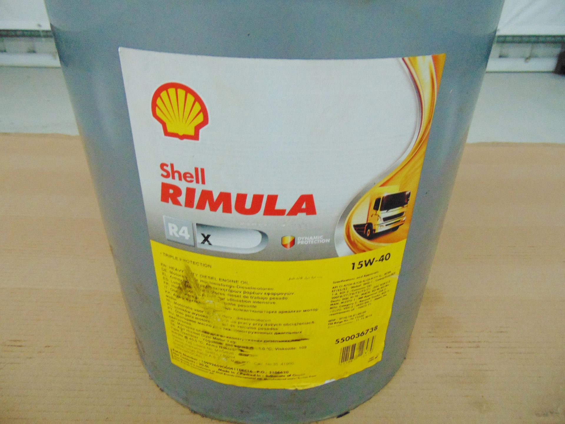 1 x Unissued Tub of Shell Rimula R4 X 15W-40 20L Heavy Duty Diesel Engine Oil - Image 2 of 4