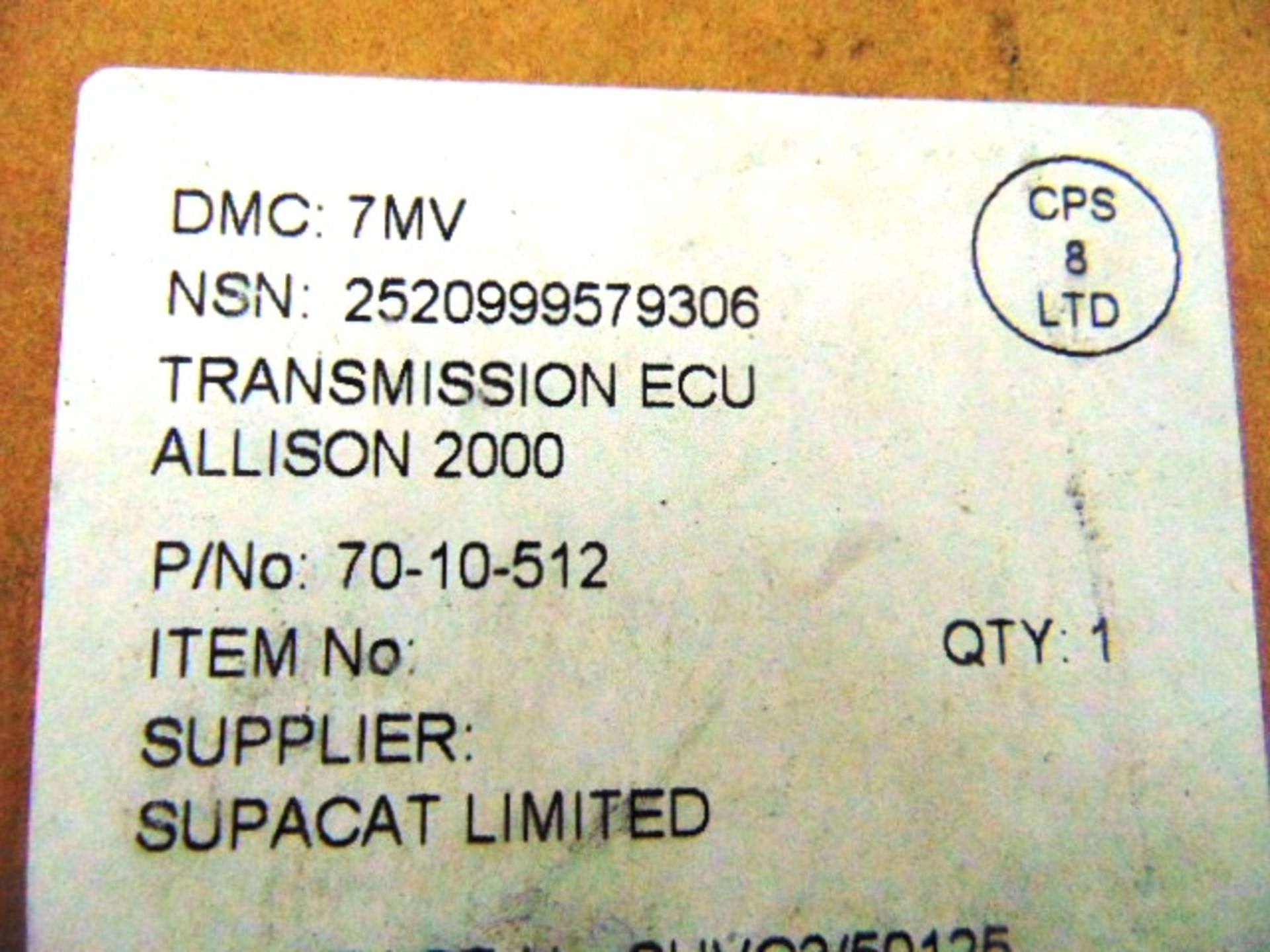 Supacat Allison 2000 TCM Transmission Computer P/No 29542726 / 70-10-512 - Image 7 of 9