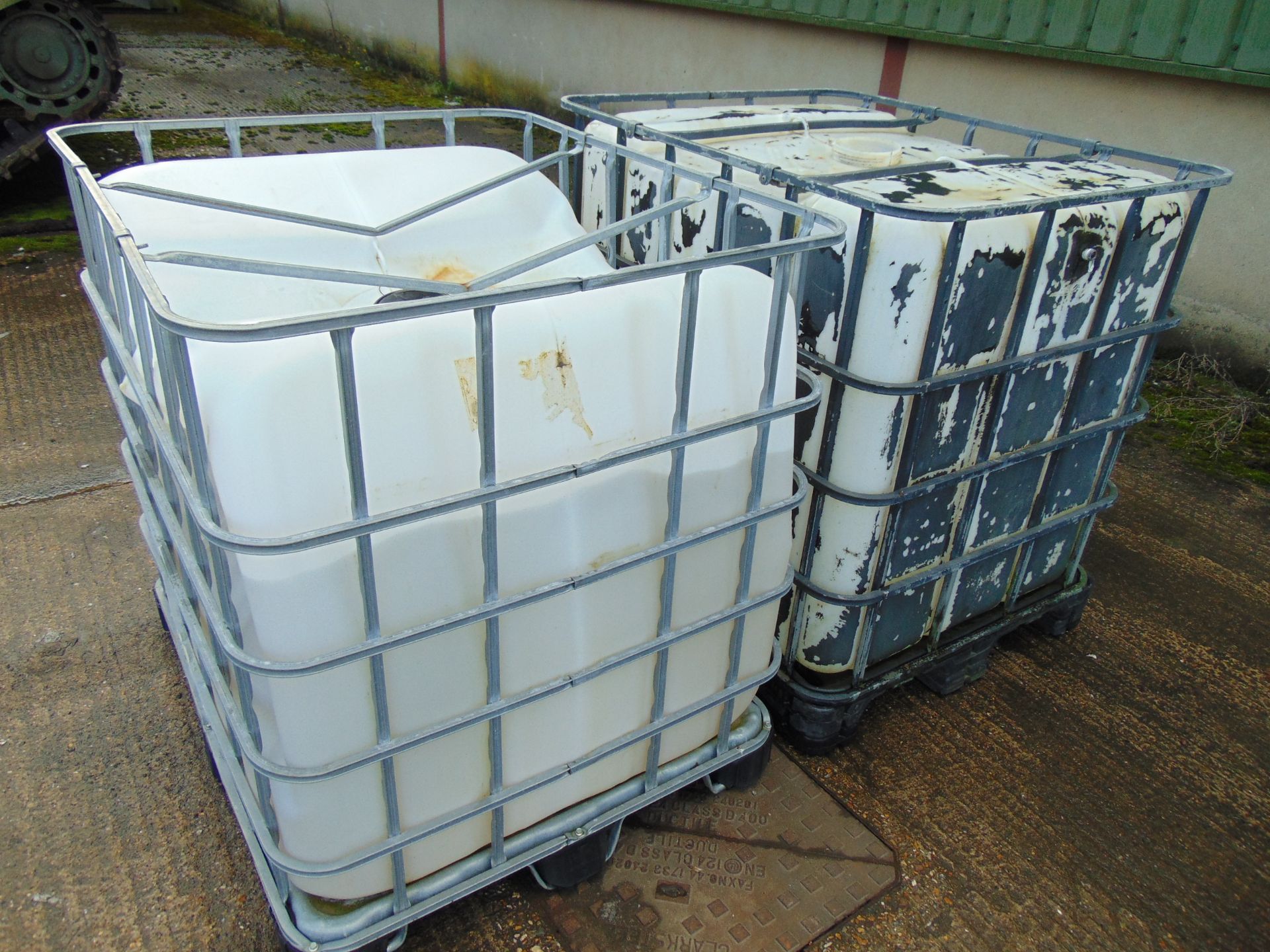 2 x Used 1000 Litre IBC Container / Caged Water Tank