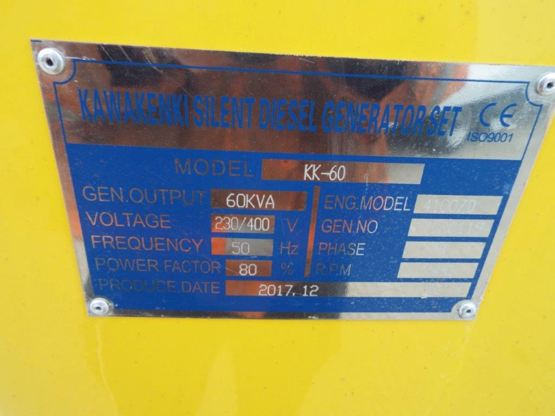 UNISSUED WITH TEST HOURS ONLY 60 KVA 3 Phase Silent Diesel Generator Set - Image 17 of 19
