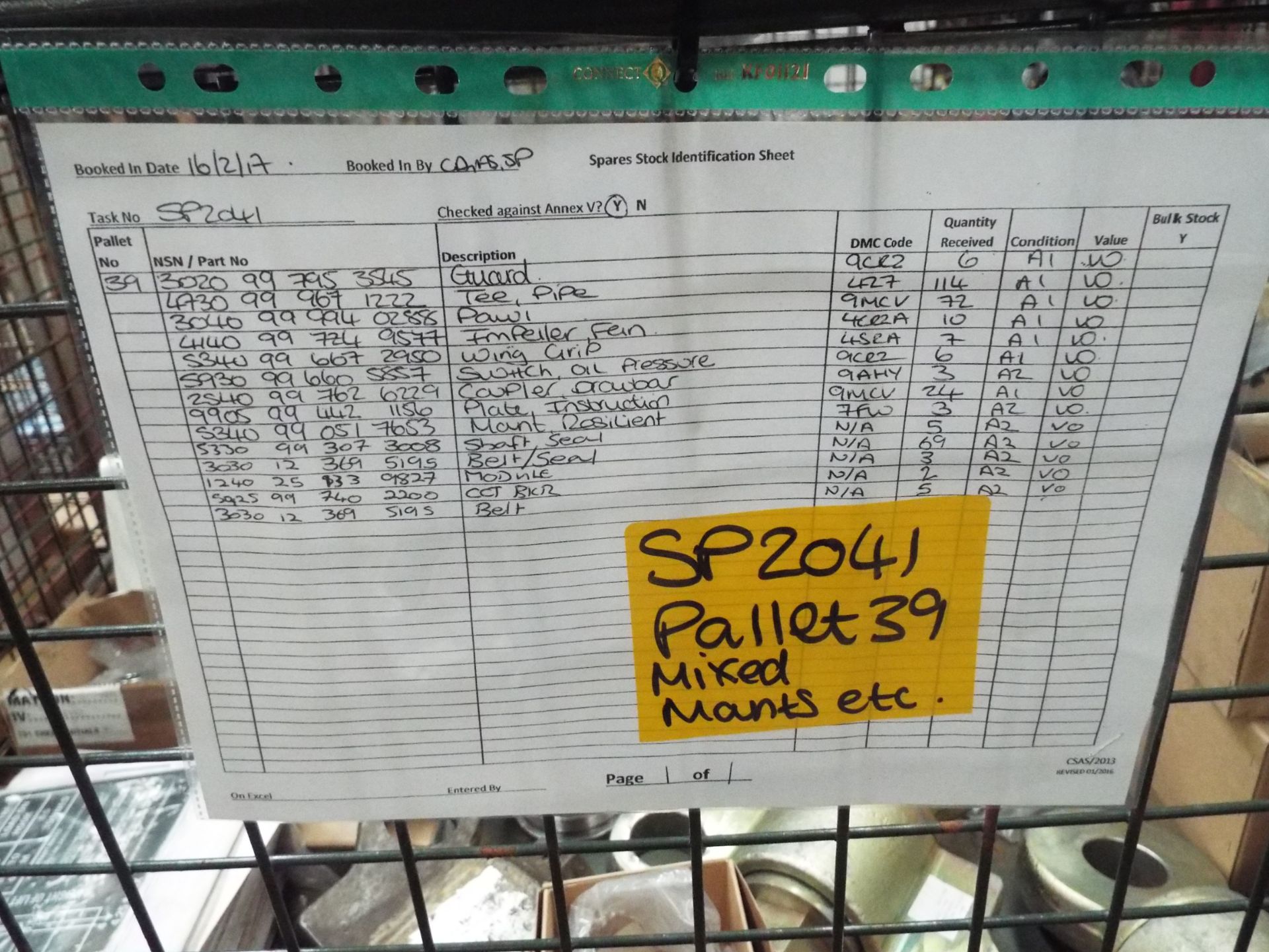 Mixed Stillage of FV Parts consisting of Drawbar Couplers, Belts, Guards, Switches etc - Image 10 of 10