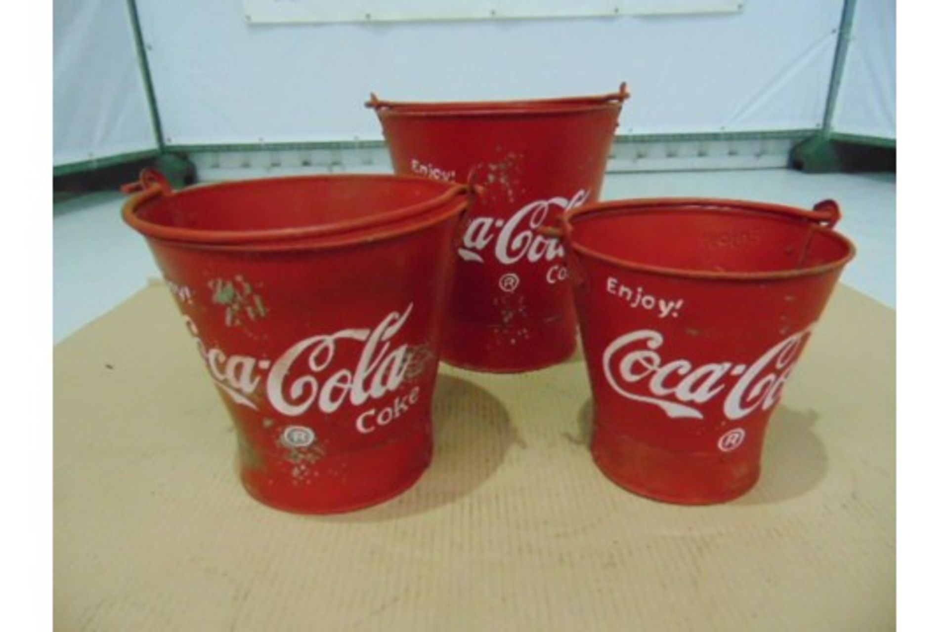 3 x Coca Cola Reproduction Ice Buckets